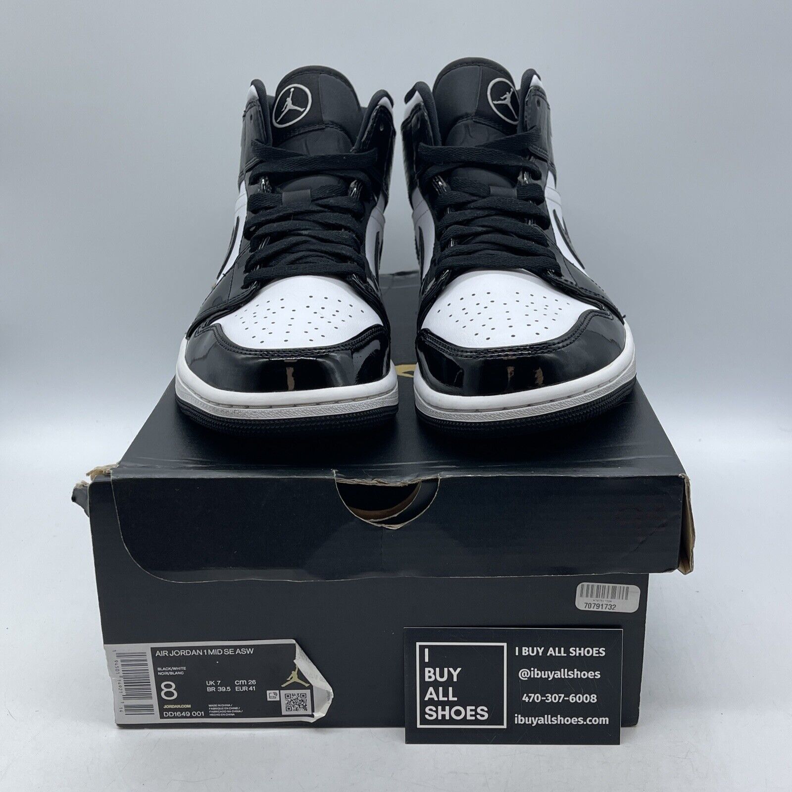 Size 8 - Air Jordan 1 SE Mid All Star White Black Leather (DD1649-001)