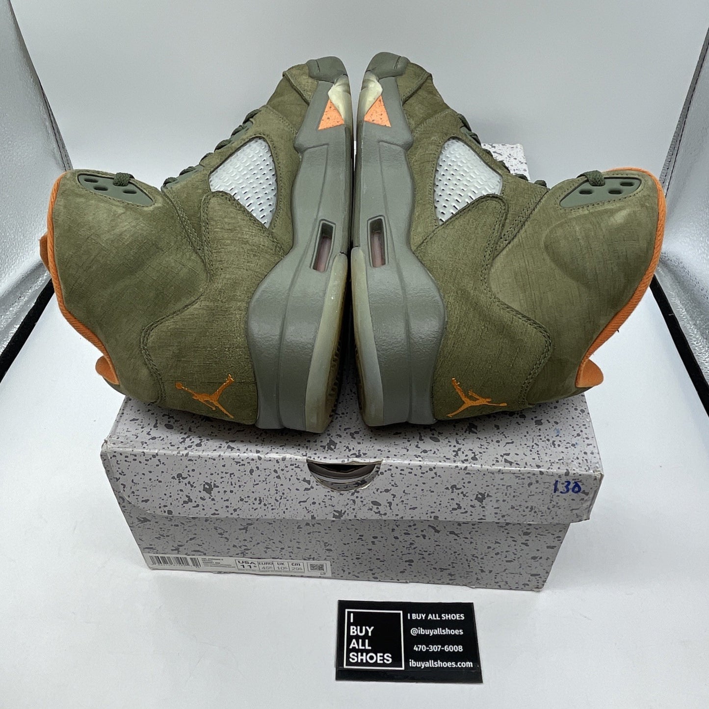 Size 11.5 - Air Jordan 5 Retro 2024 Olive Green Orange Suede (DD0587-308)