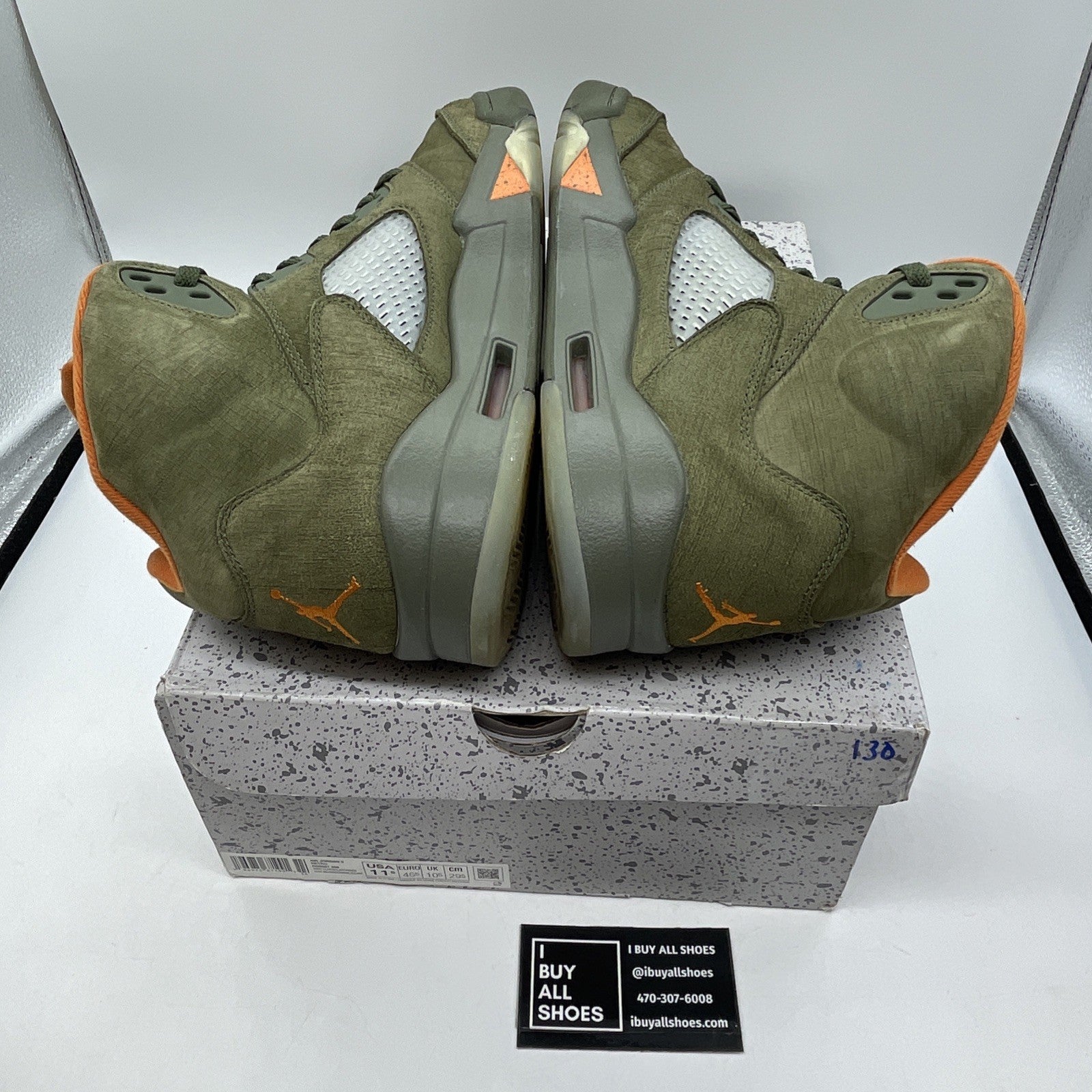 Size 11.5 - Air Jordan 5 Retro 2024 Olive Green Orange Suede (DD0587-308)