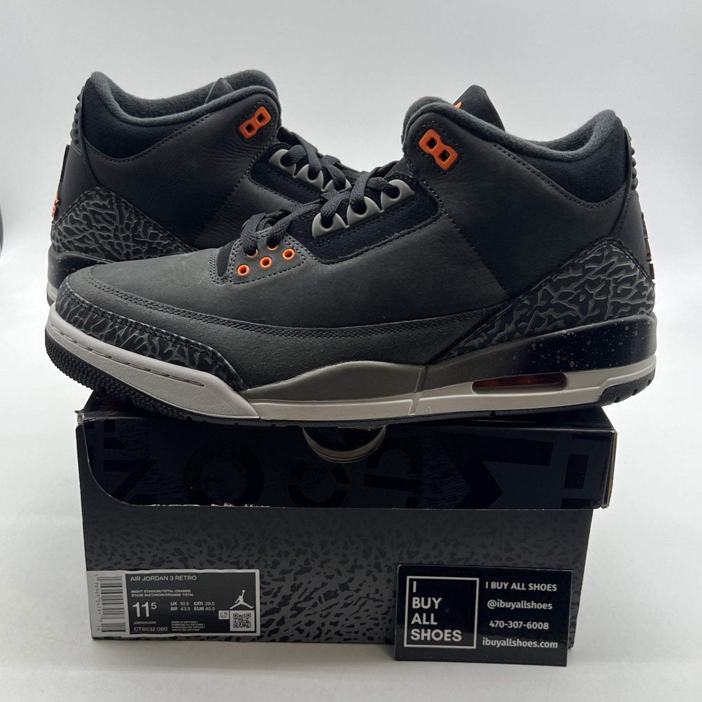 Size 11.5 - Air Jordan 3 Retro 2023 Mid Fear (CT8532-080)