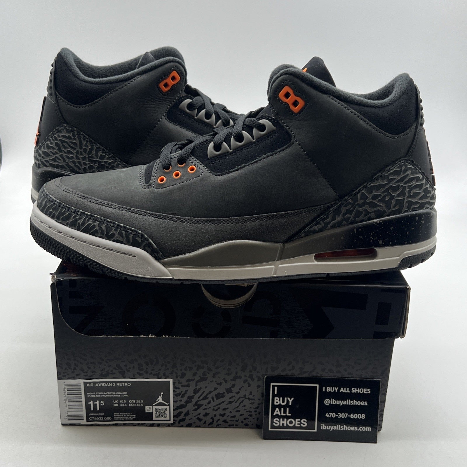 Size 11.5 - Air Jordan 3 Retro 2023 Mid Fear (CT8532-080)