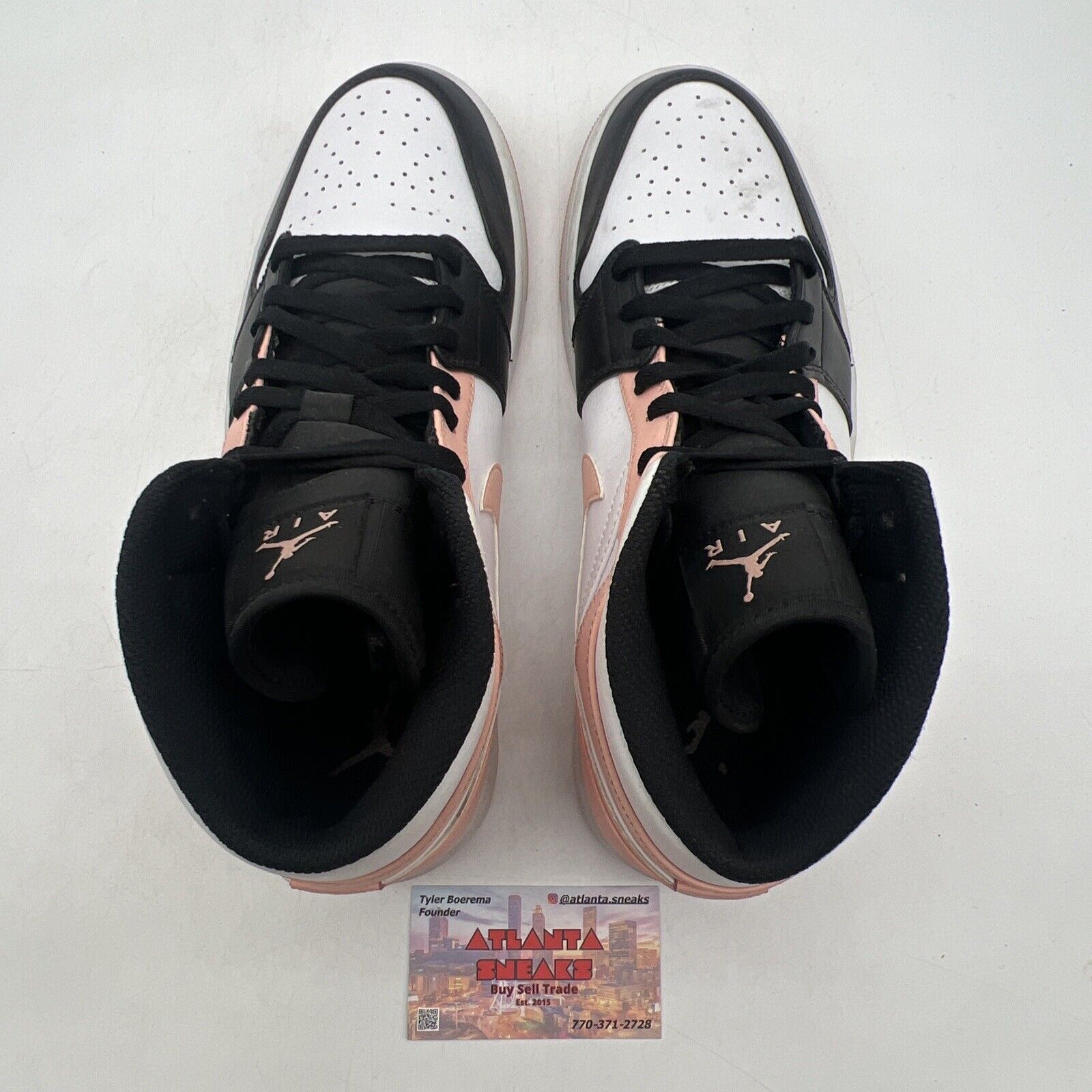 Size 10.5 - Air Jordan 1 Mid Crimson Tint Black White Leather (554724-133)