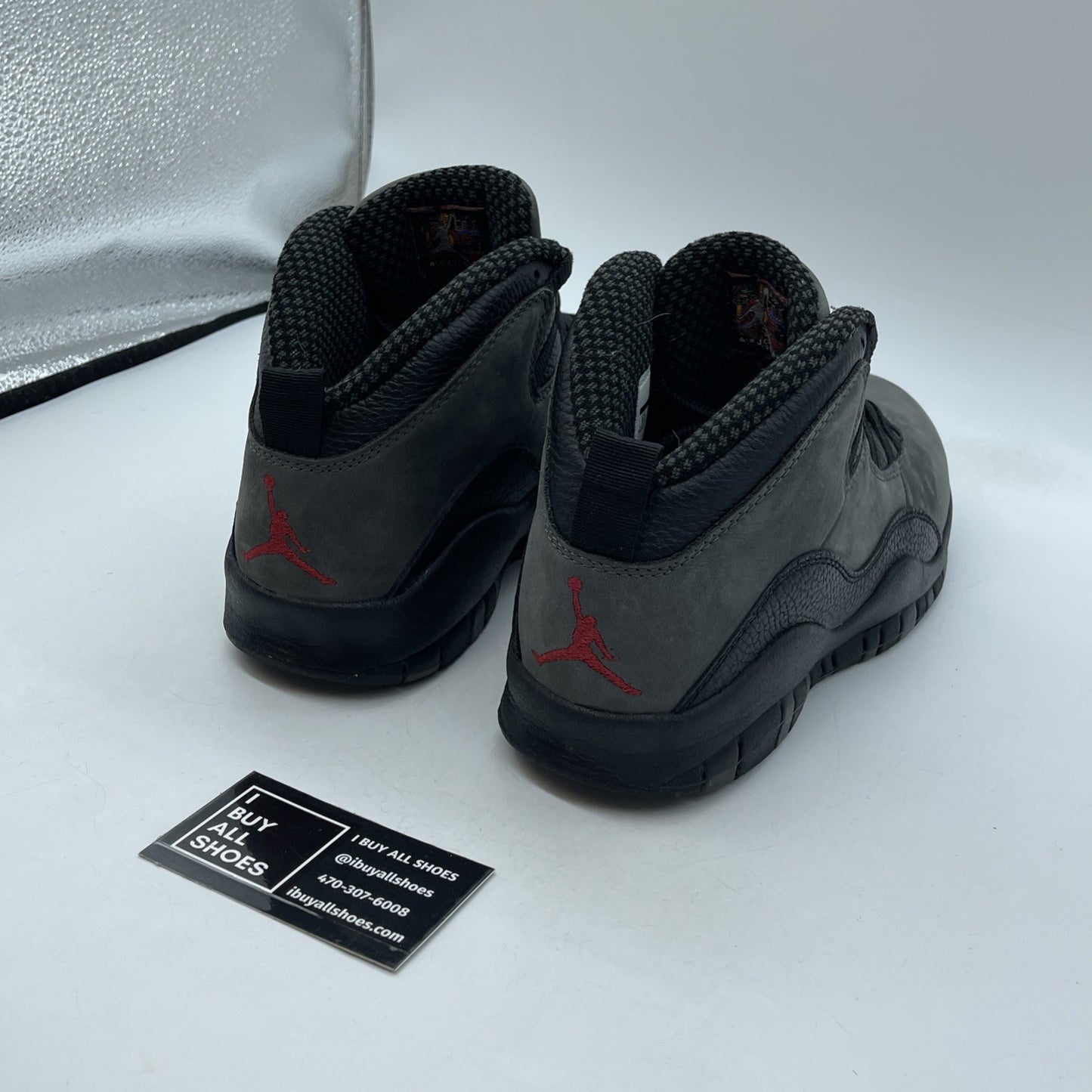 Size 9.5 - Air Jordan 10 Retro 2018 Shadow Grey Black Red Suede (310805-002)