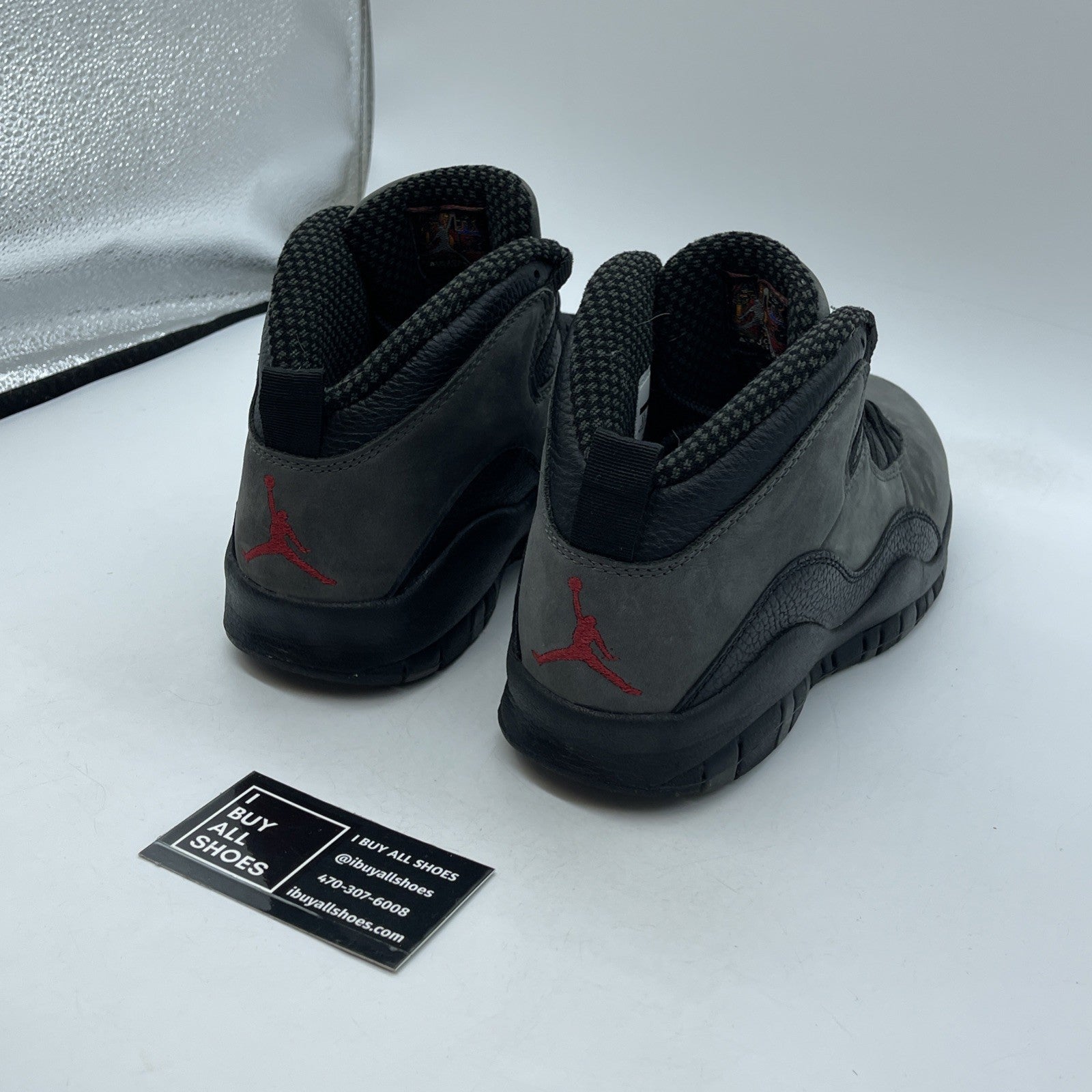 Size 9.5 - Air Jordan 10 Retro 2018 Shadow Grey Black Red Suede (310805-002)