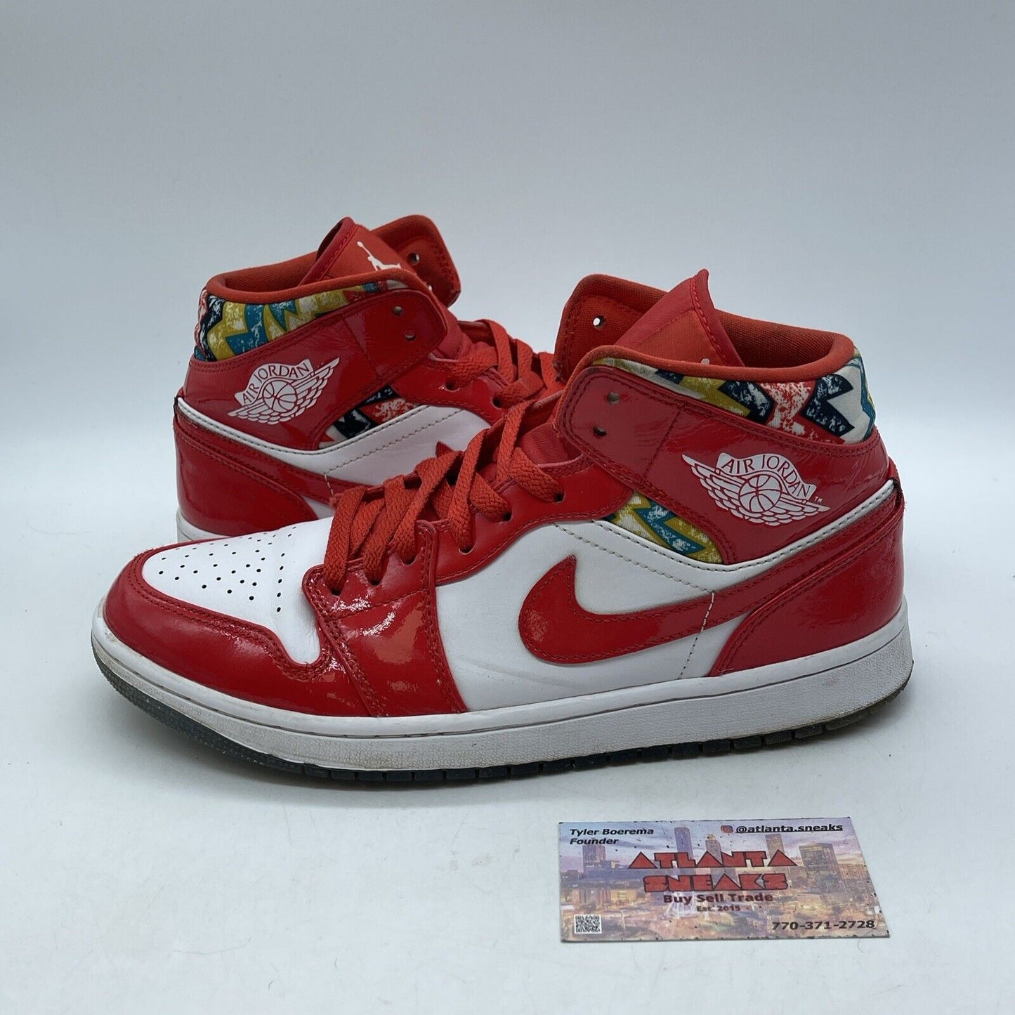 Size 9 - Air Jordan 1 Mid Barcelona Sweater Red White Leather Suede (DC7294-600)