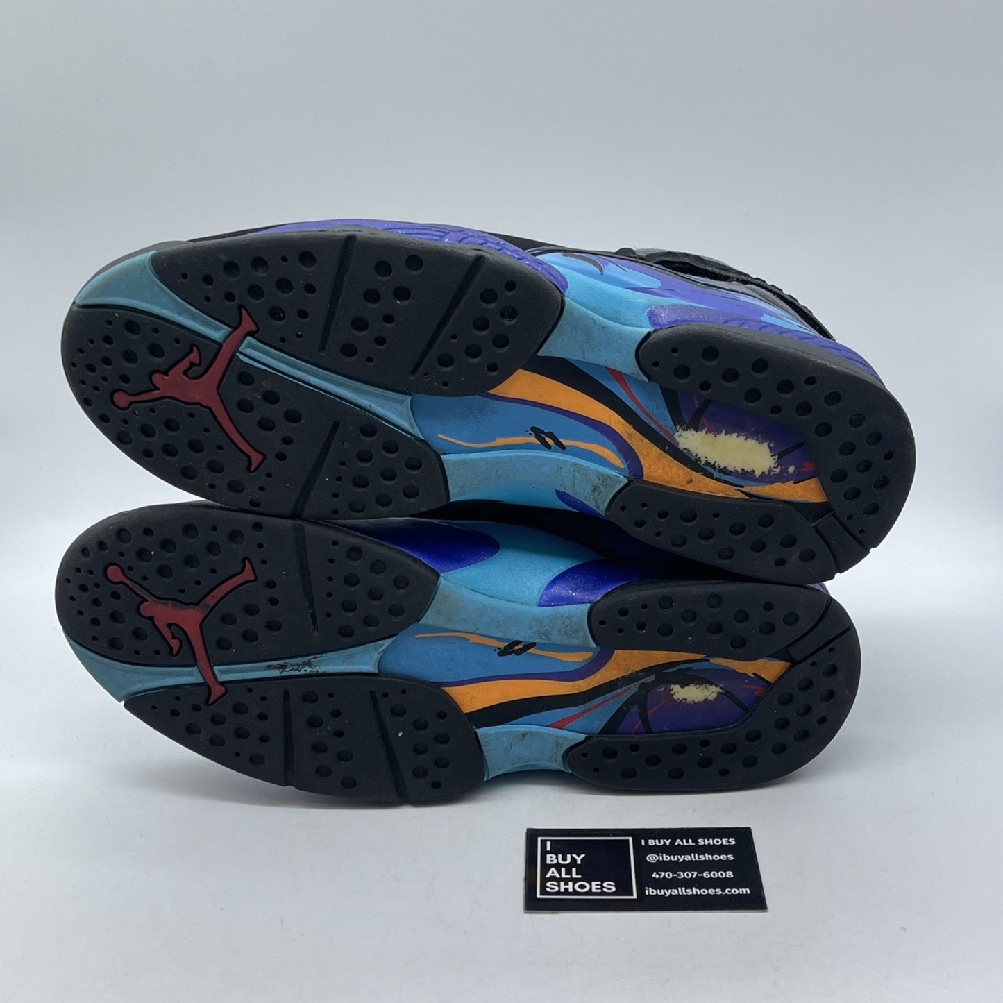 Size 13 - Air Jordan 8 Retro Aqua 2015 Blue Grey Suede (305381-025)