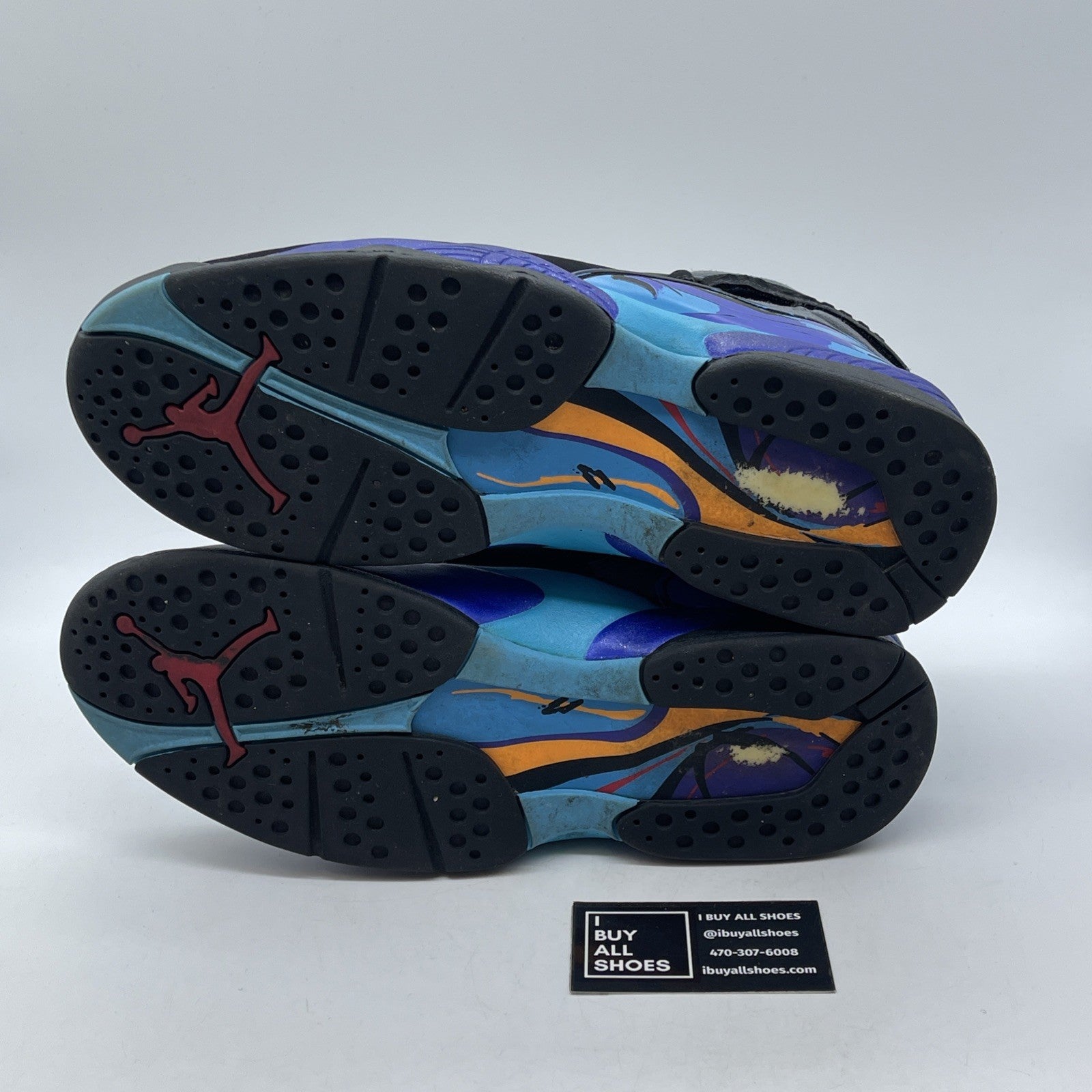 Size 13 - Air Jordan 8 Retro Aqua 2015 Blue Grey Suede (305381-025)
