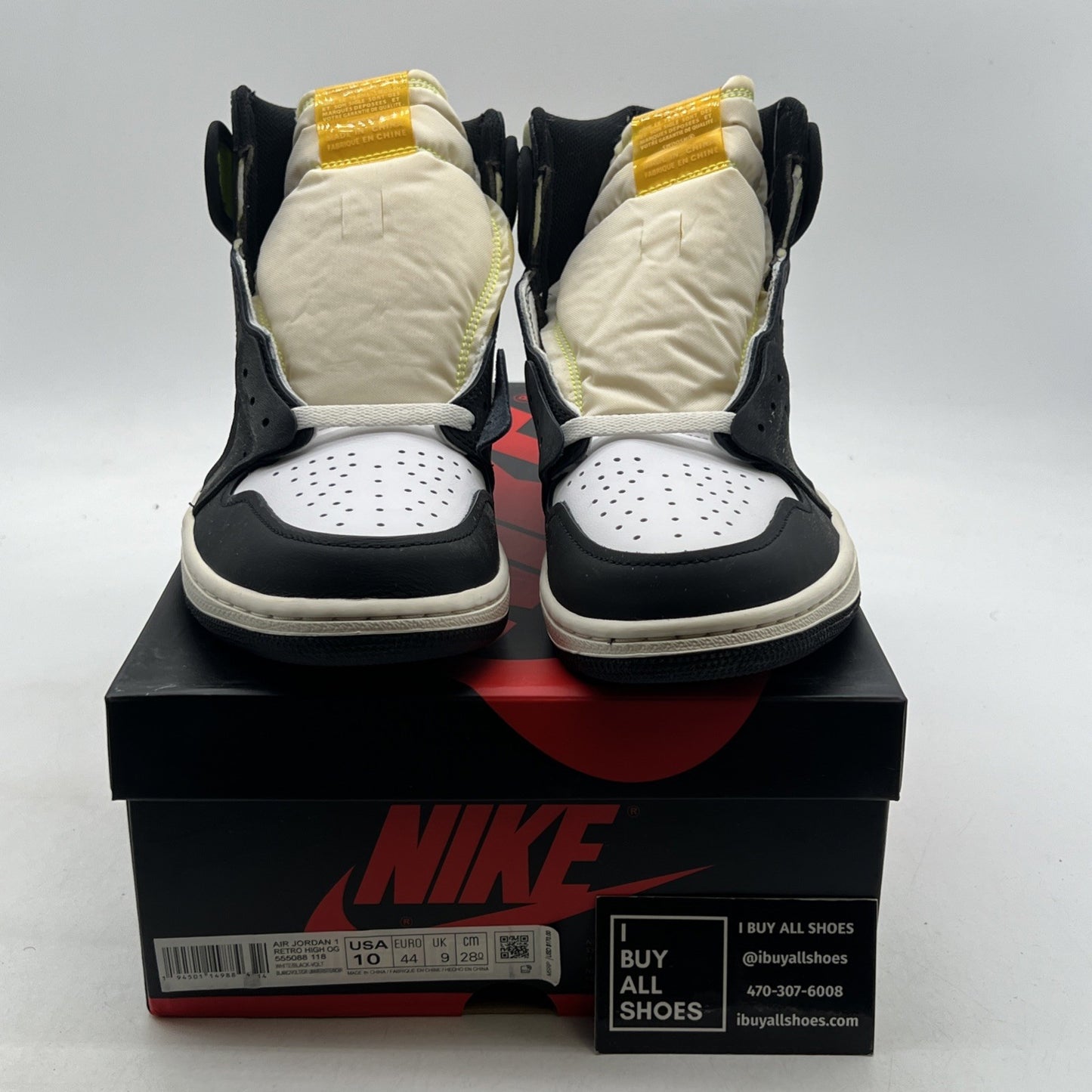 Size 10 - Air Jordan 1 Retro High OG Volt (555088-118)