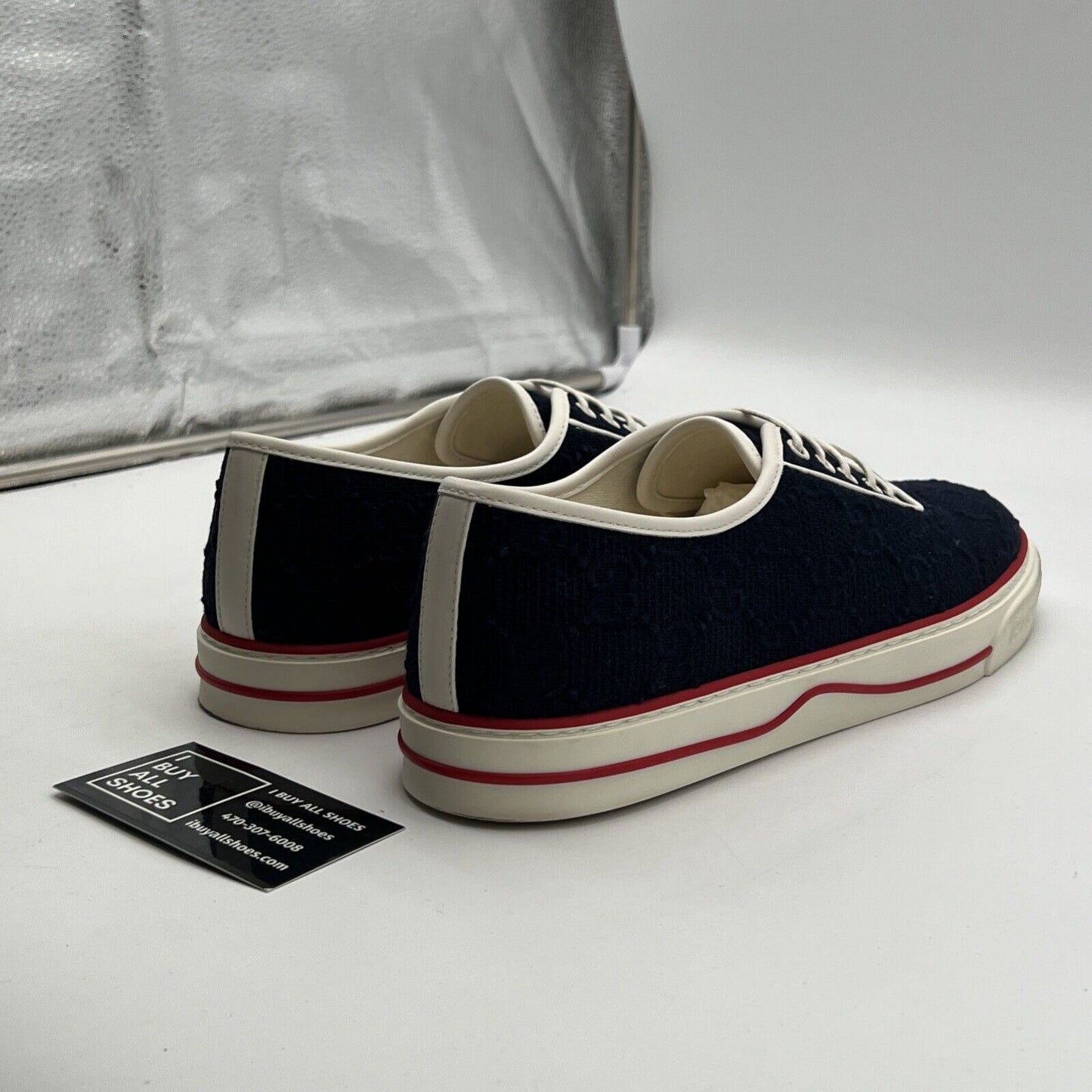 Size 10G - Gucci GG Tennis 1977 Sneaker Shoes Navy White