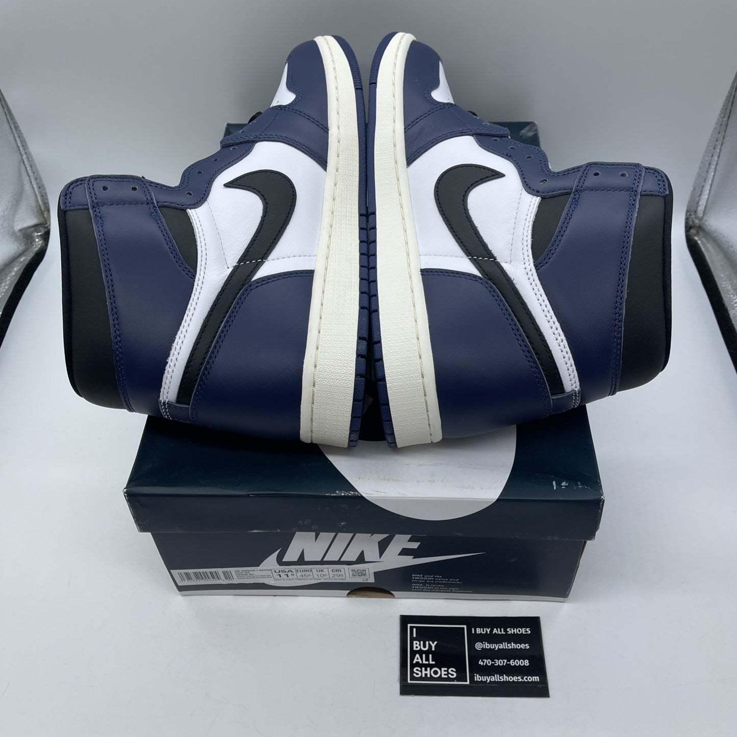 Size 11.5 - Air Jordan 1 Retro OG High Midnight Navy White Leather (DZ5485-401)