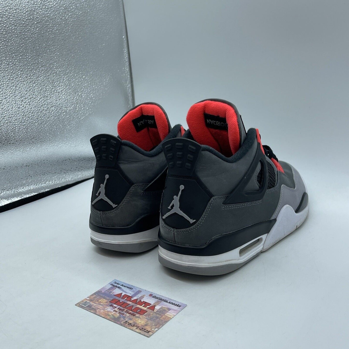 Size 8 - Jordan 4 Retro Mid Infrared Black Pink Grey Leather (DH6927-061)