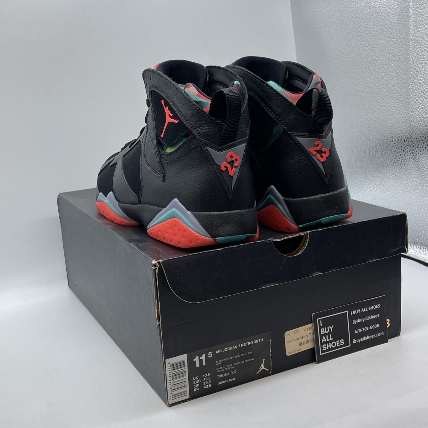 Size 11.5 - Air Jordan 7 Retro 30th Barcelona Nights Suede Leather (705350-007)
