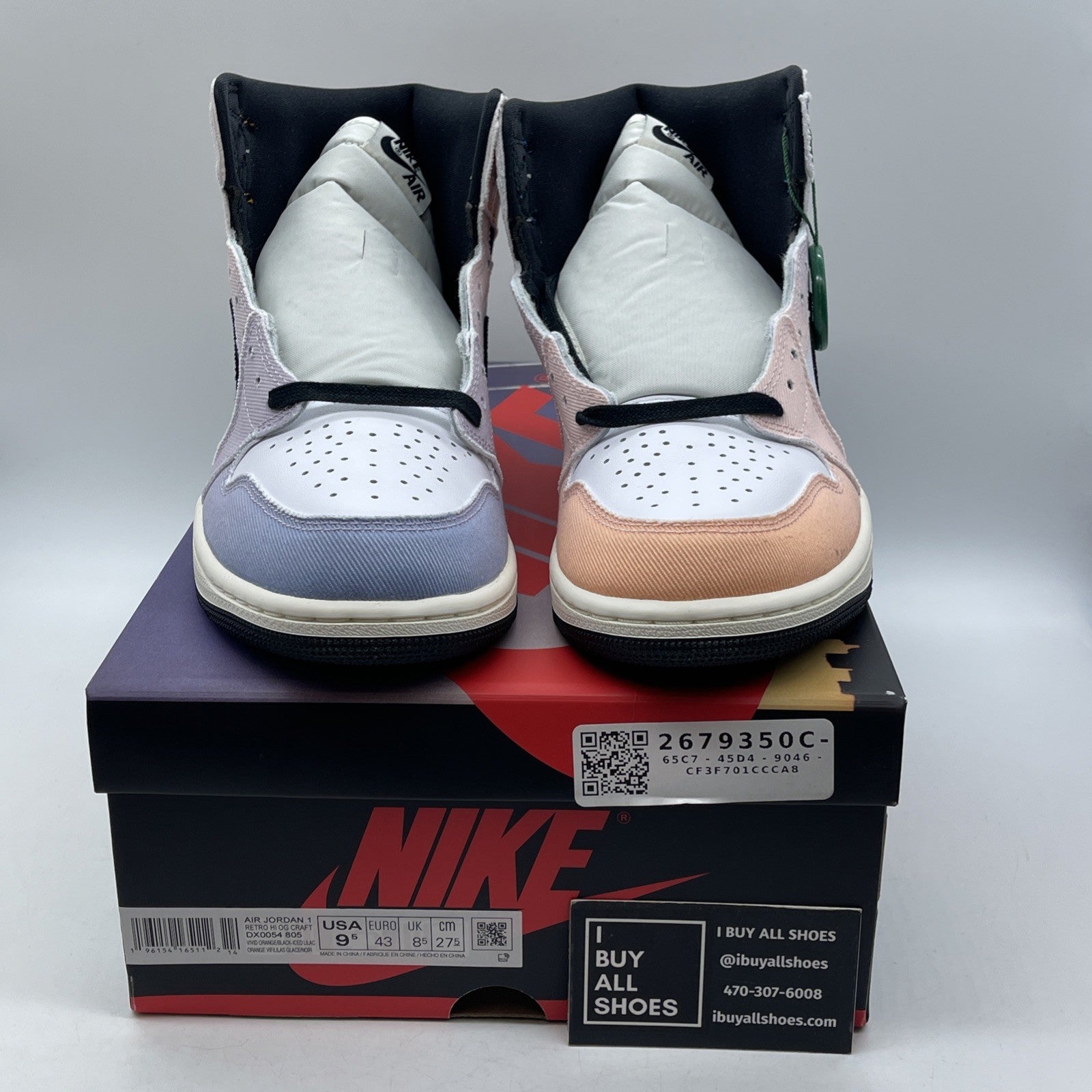 Size 9.5 - Air Jordan 1 Retro OG High Skyline White Pink Suede (DX0054-805)