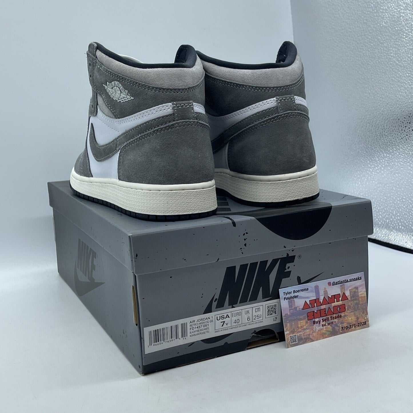 Size 7Y (GS) - Jordan 1 High Retro OG Washed Black