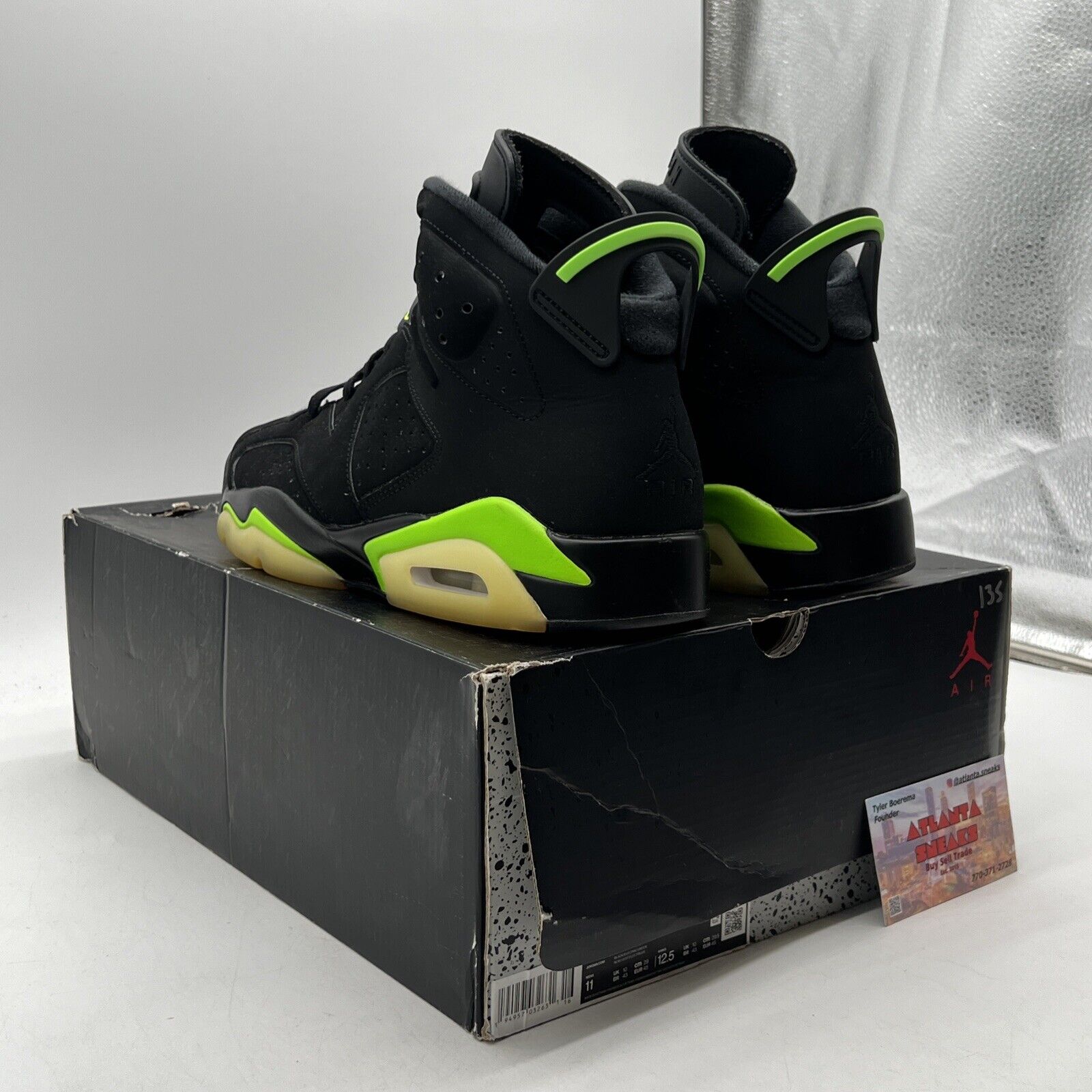 Size 11 - Jordan 6 Retro Electric Green 2021 Black Suede (CT8529-003)