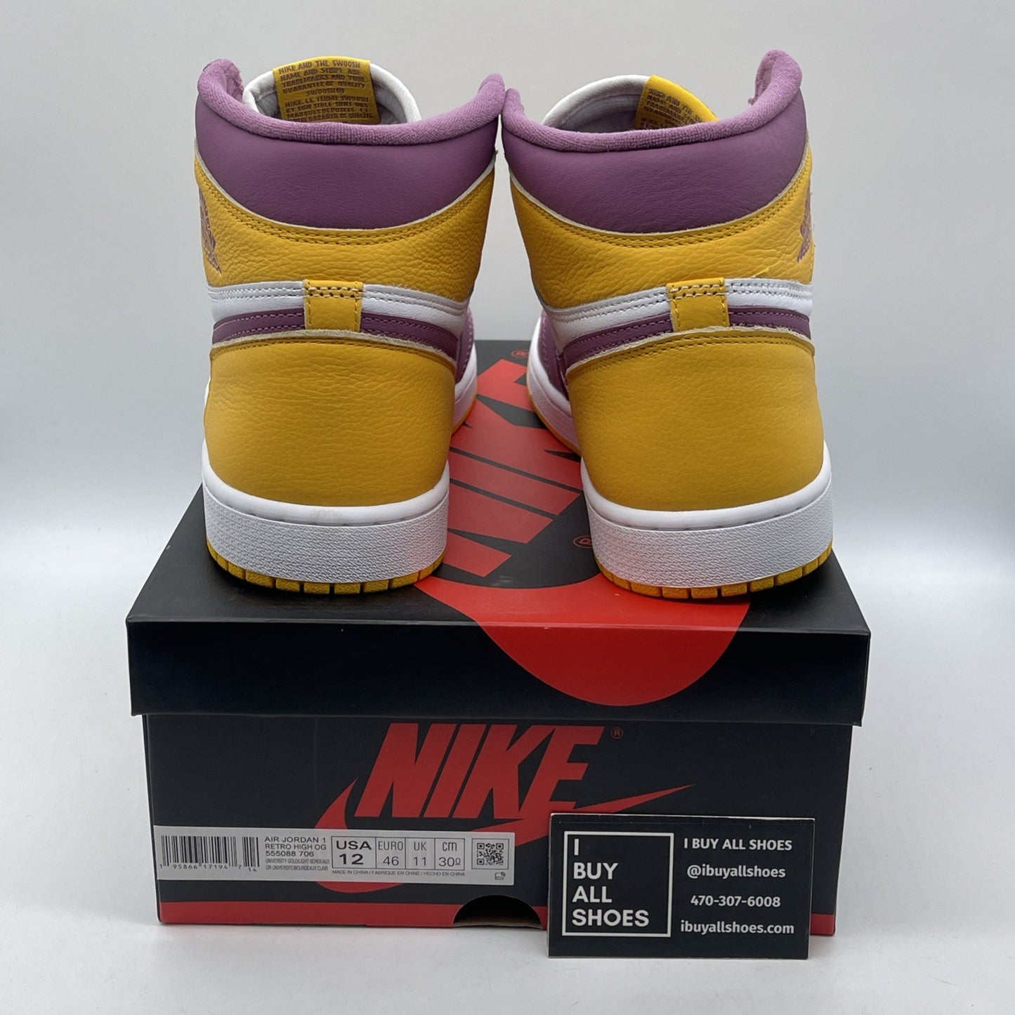 Size 12 - Jordan 1 Retro High OG Brotherhood Yellow Leather (555088-706)