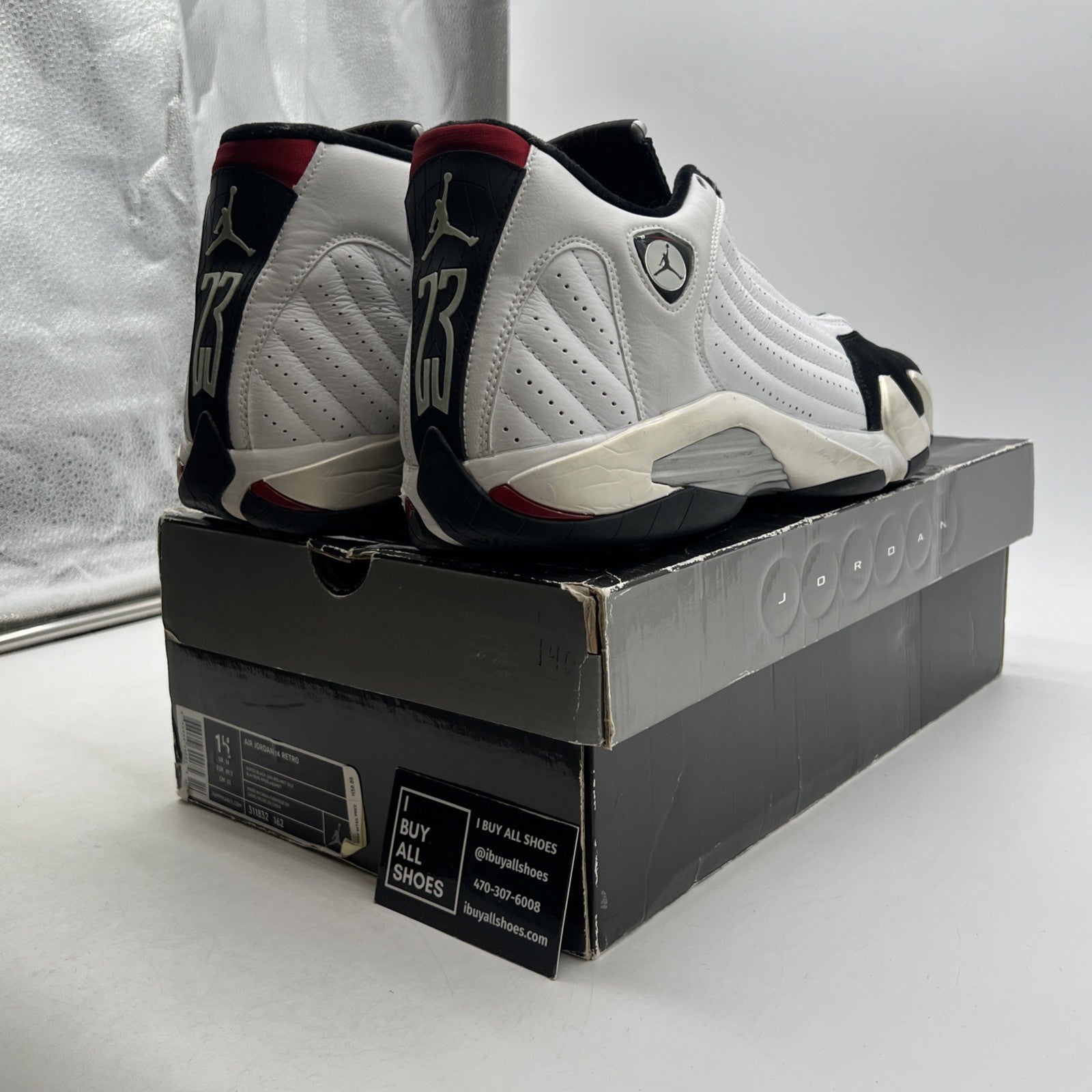 Size 14 - Air Jordan 14 Retro 2006 Black Toe (311832-162)