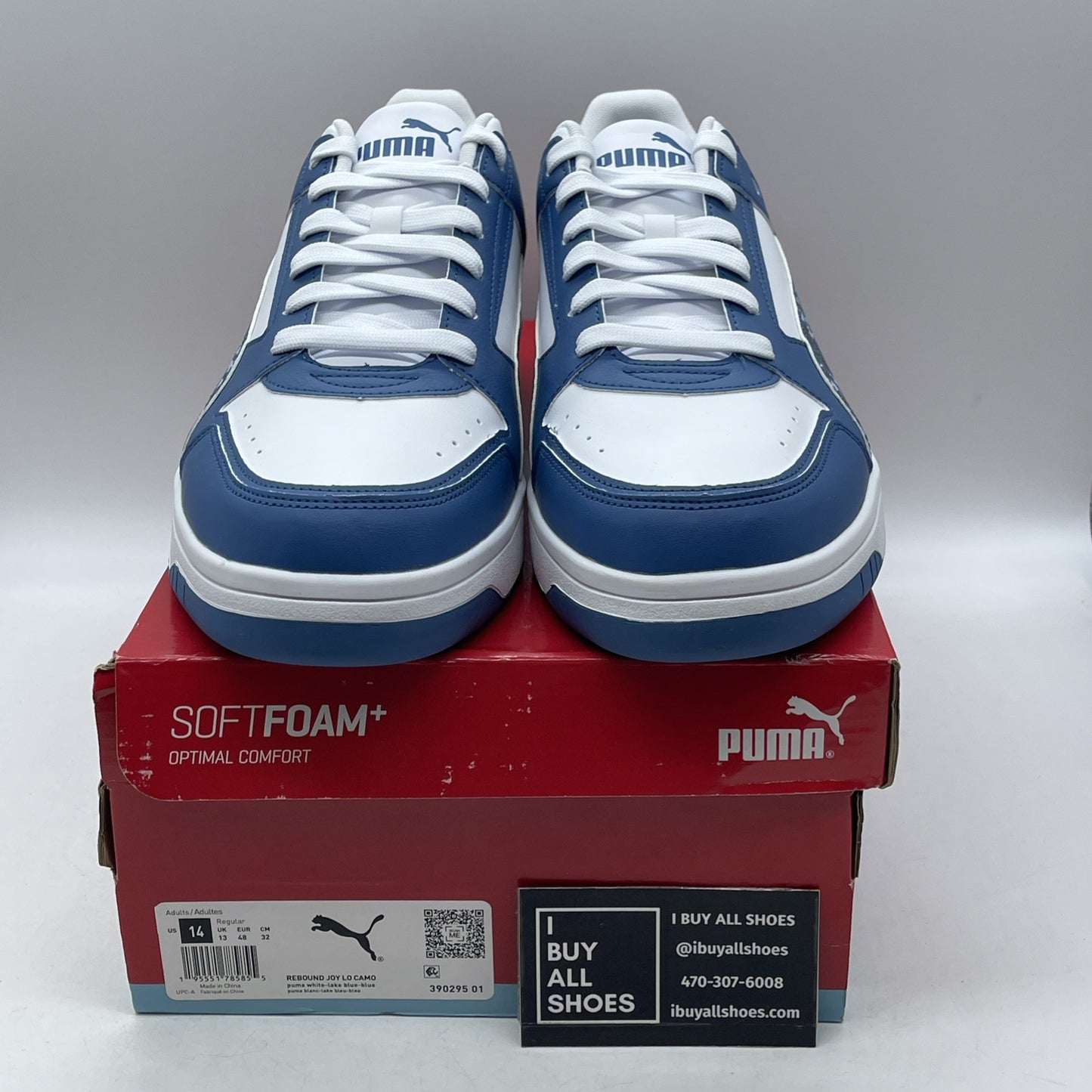Size 14 - Puma Rebound Joy Low Lake Blue Camo (390295-01)