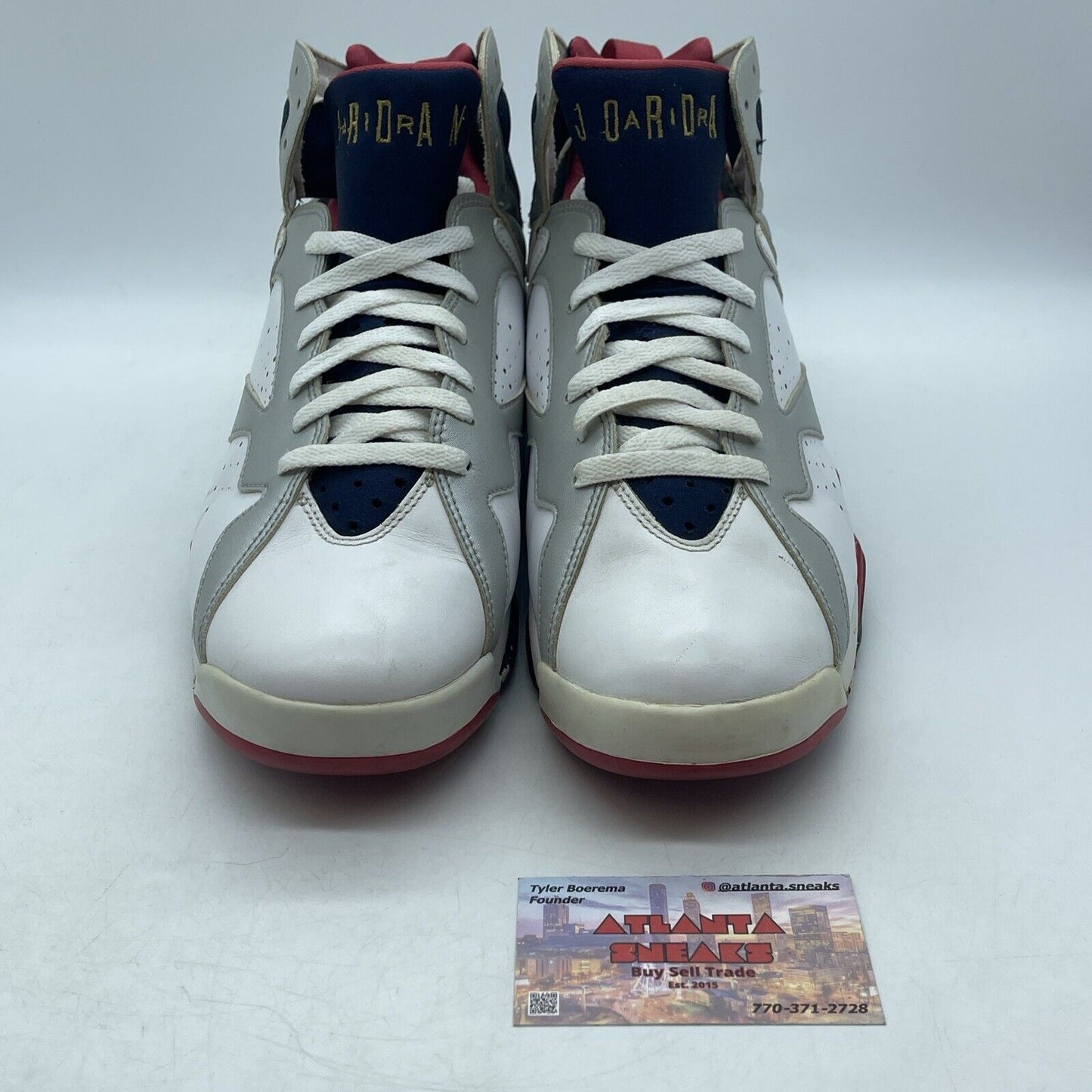 Size 10 - Air Jordan 7 Retro 2012 Olympic Black White Red Gold (304775-135)