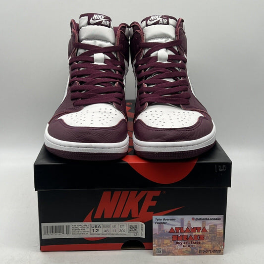 Size 12 - Jordan 1 Retro High OG Bordeaux White Silver Leather (555088-611)