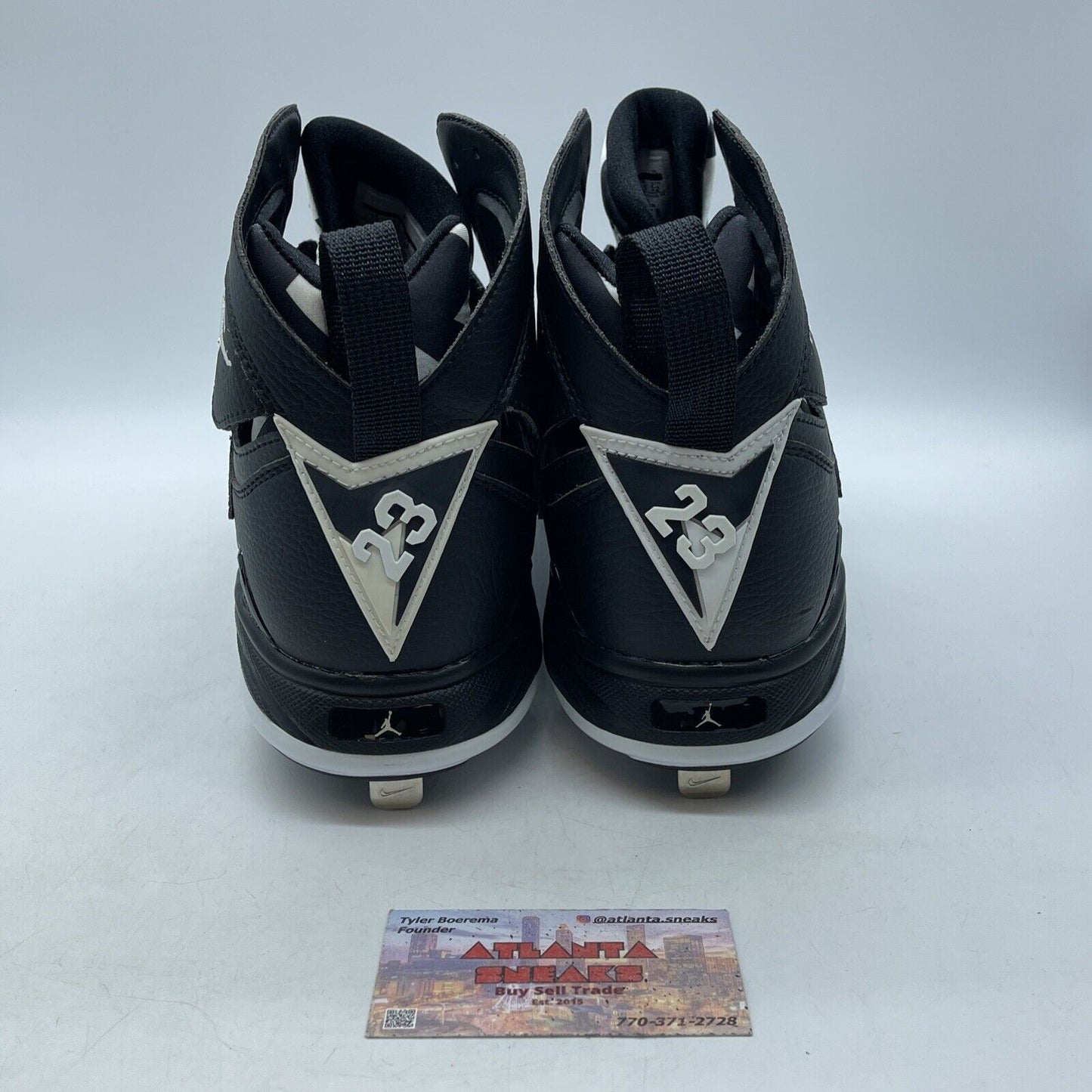 Size 14 - Air Jordan 7 Retro Metal Cleat Oreo Black White Leather (684943-010)