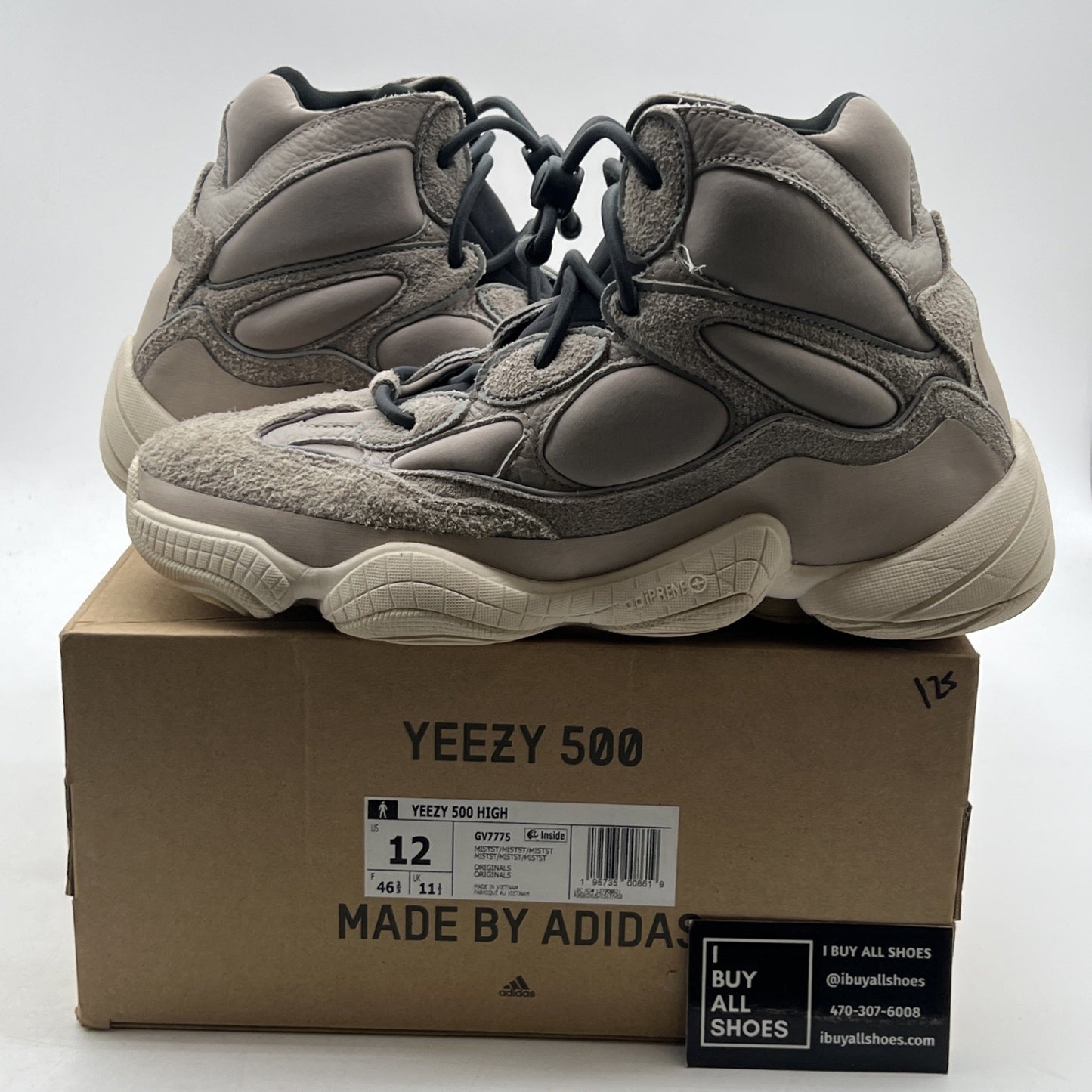 Size 12 - adidas Yeezy 500 High Mist Stone (GV7775)