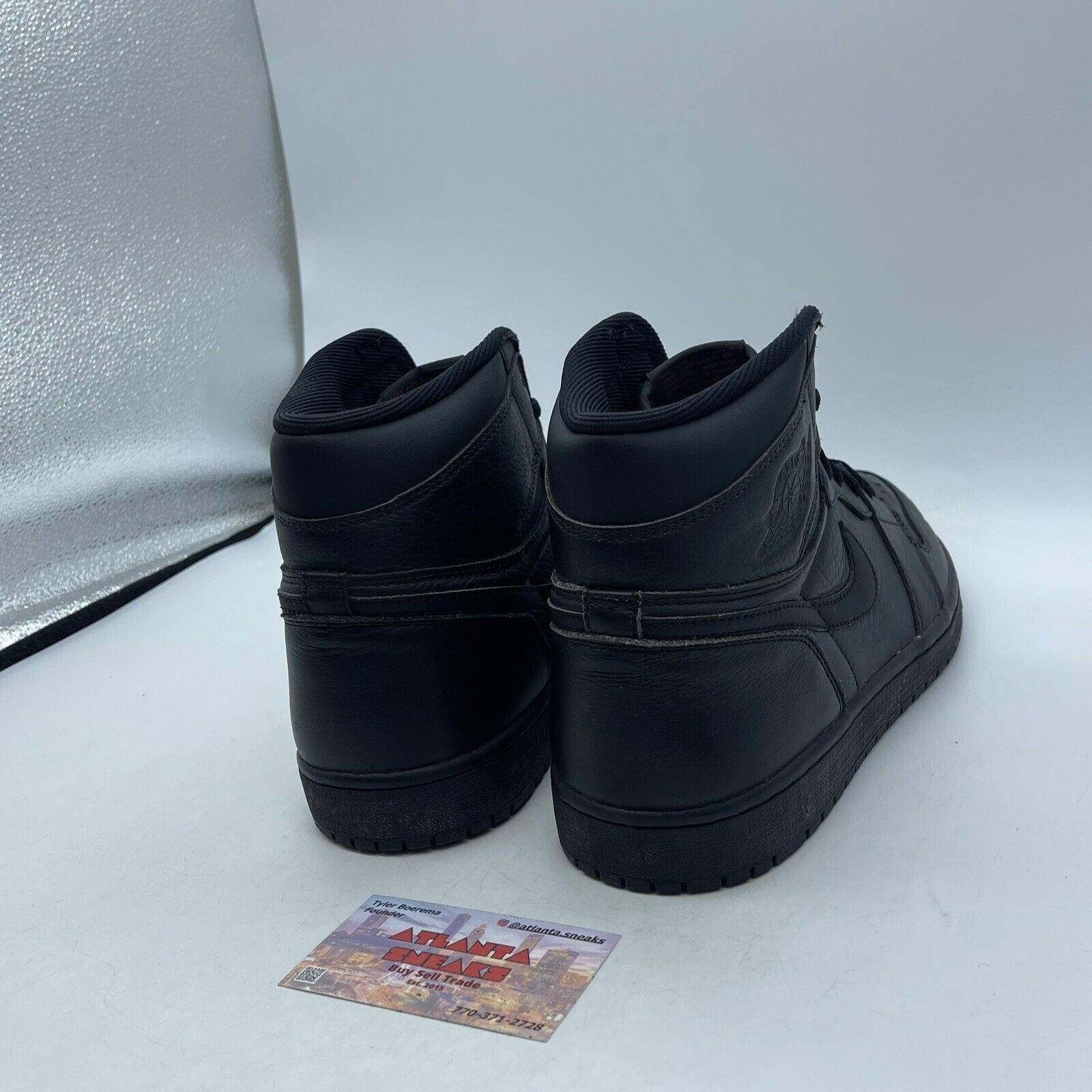 Size 11.5 - Air Jordan 1 Retro OG High Triple Black Leather (555088-022)