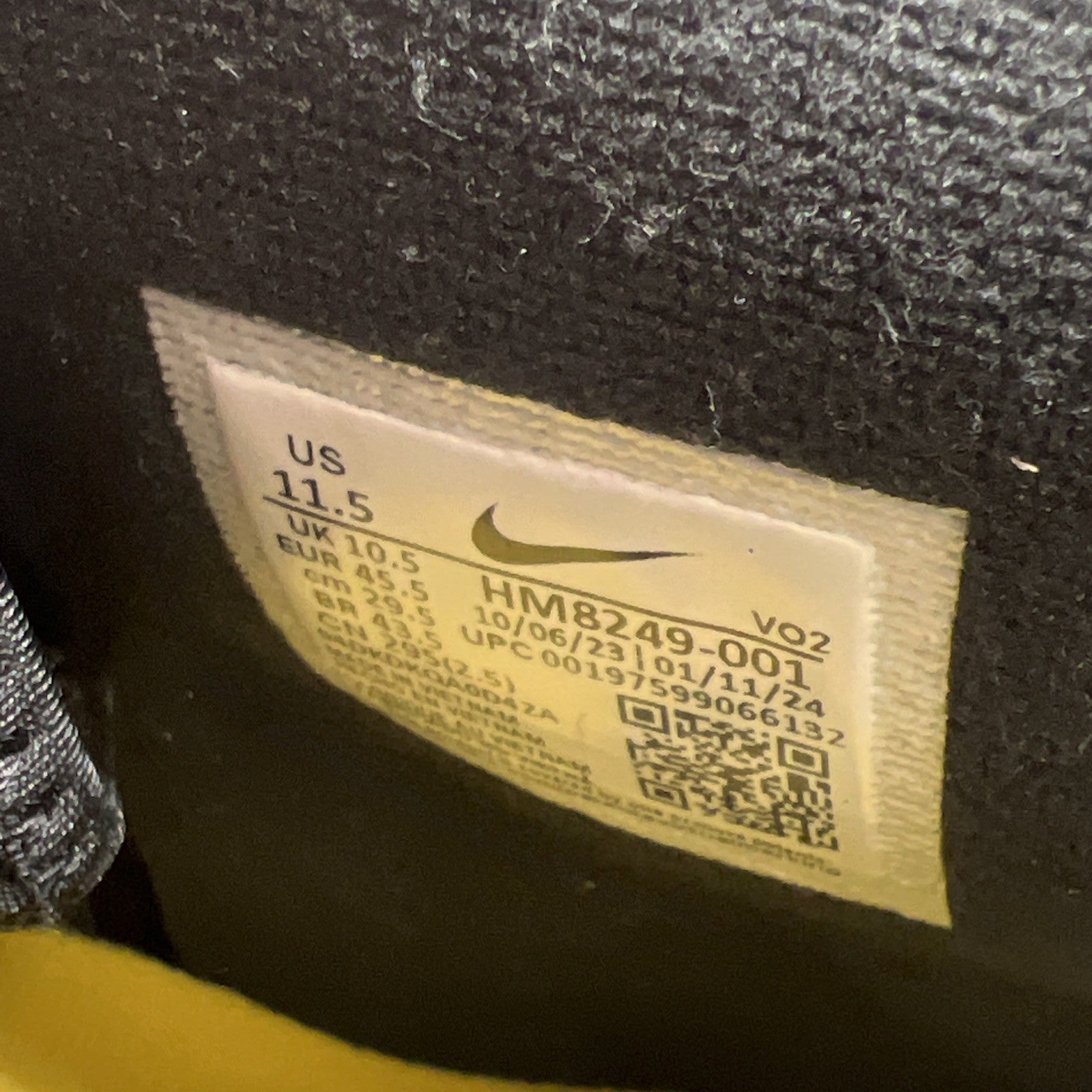 Size 11.5 -  Air Dt Max ‘96 Black White 2024 Yellow Suede Leather  (HM8249-001)