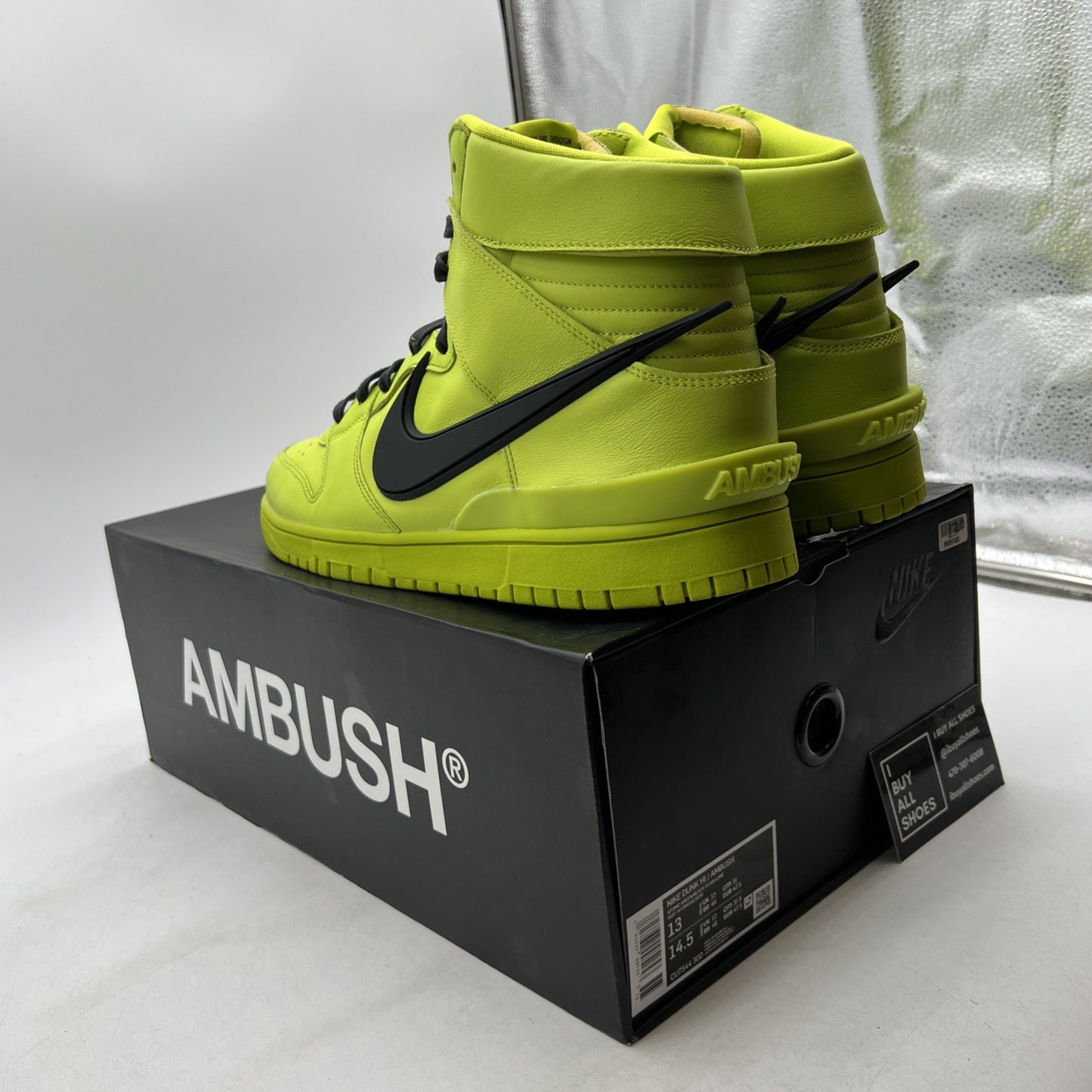 Size 13 - Nike AMBUSH x Dunk High Flash Lime (CU7544-300)