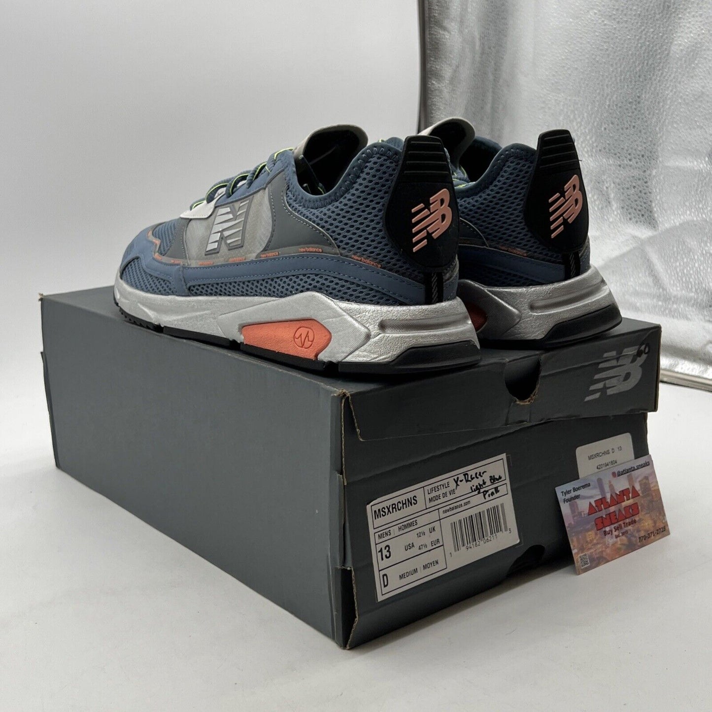 Size 13 - New Balance X-Racer Porcelain Blue Peach Orange (MSXRCHNS)