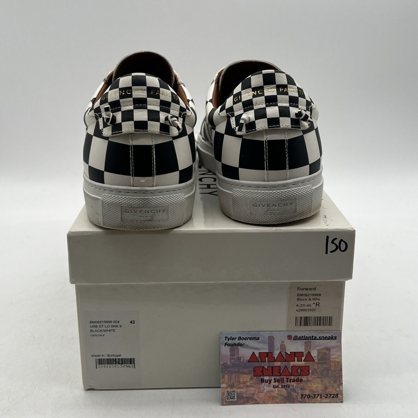 Size 42 - Givenchy Men Shoes Sneakers Black White Leather