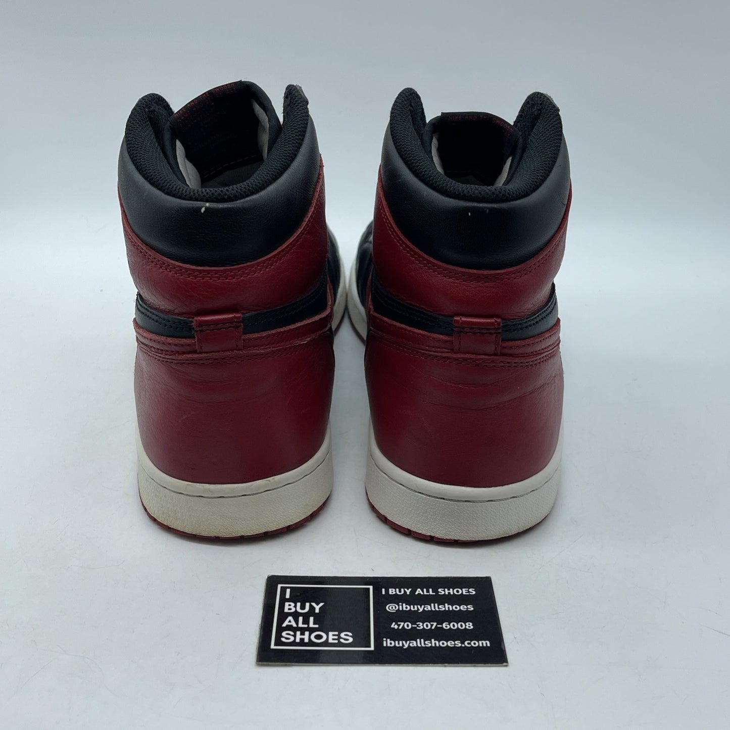 Size 12 - Jordan 1 Retro OG High Banned, Bred Black Red Leather (555088-001)