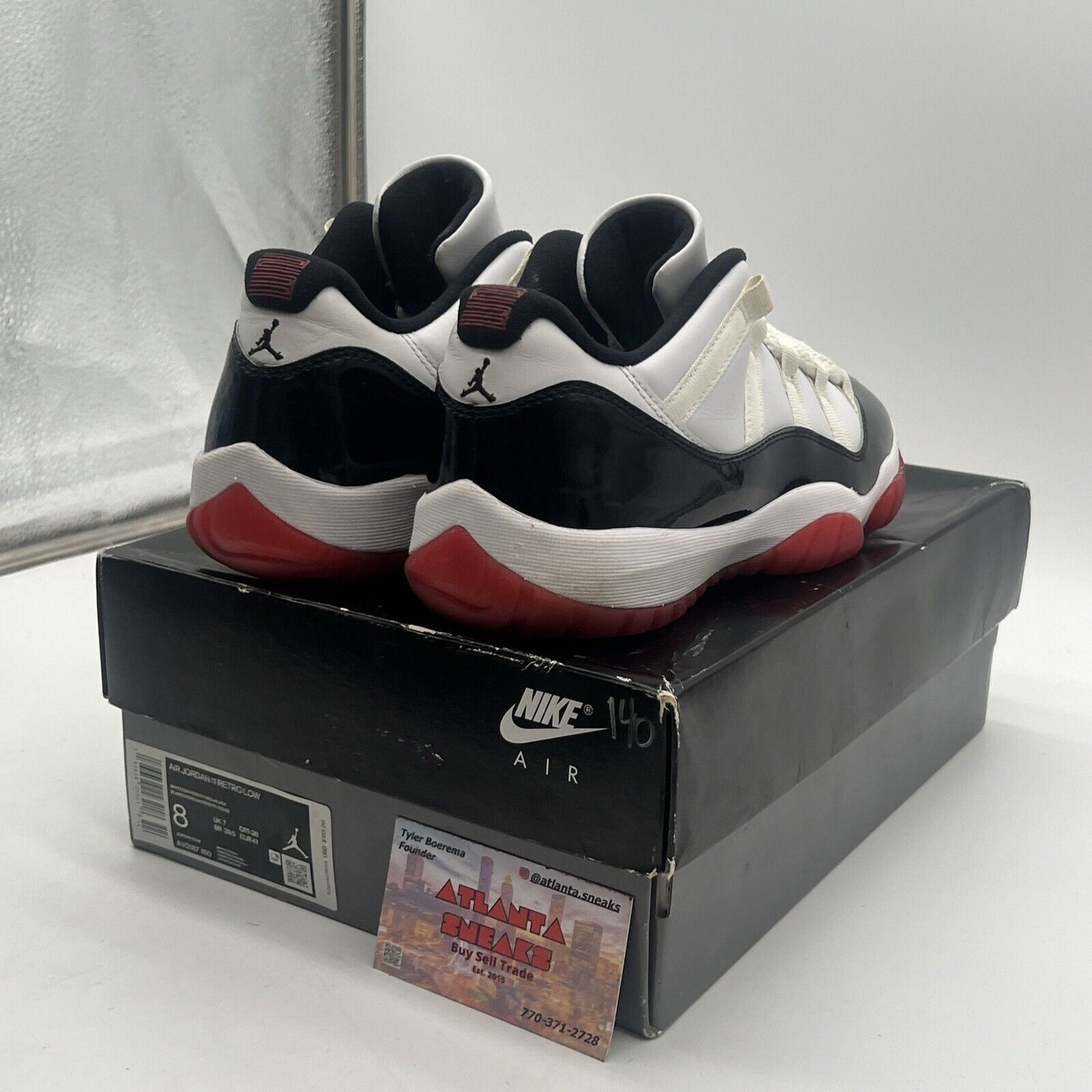 Size 8 - Jordan 11 Retro Low Concord-Bred White Black Red Leather (AV2187-160)