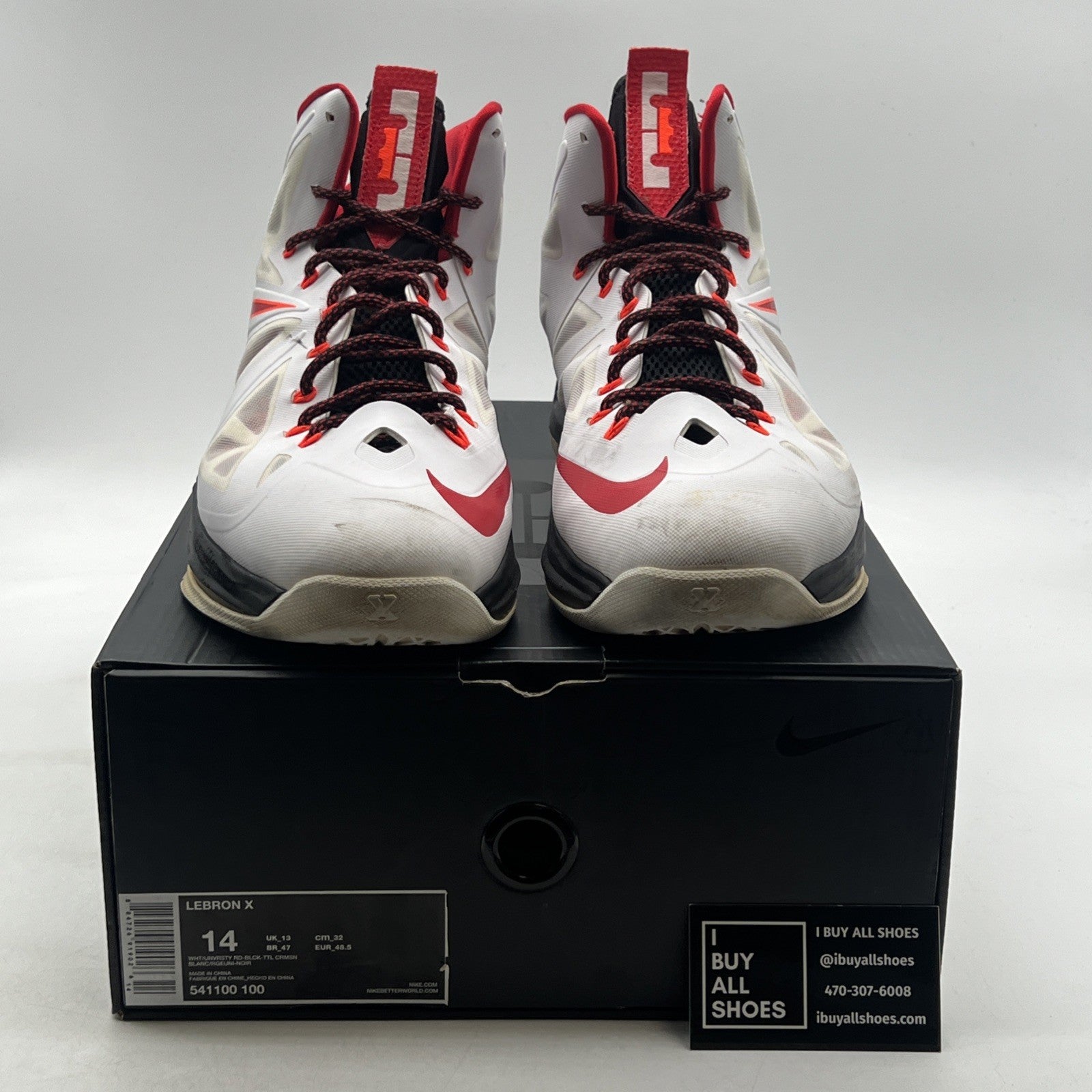 Size 14 - Nike LeBron 10 Heat Home (541100-100)
