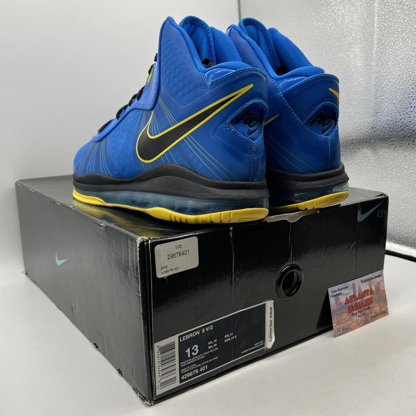 Size 13 - Nike LeBron 8 V/2 Entourage Blue Yellow (429676-401)