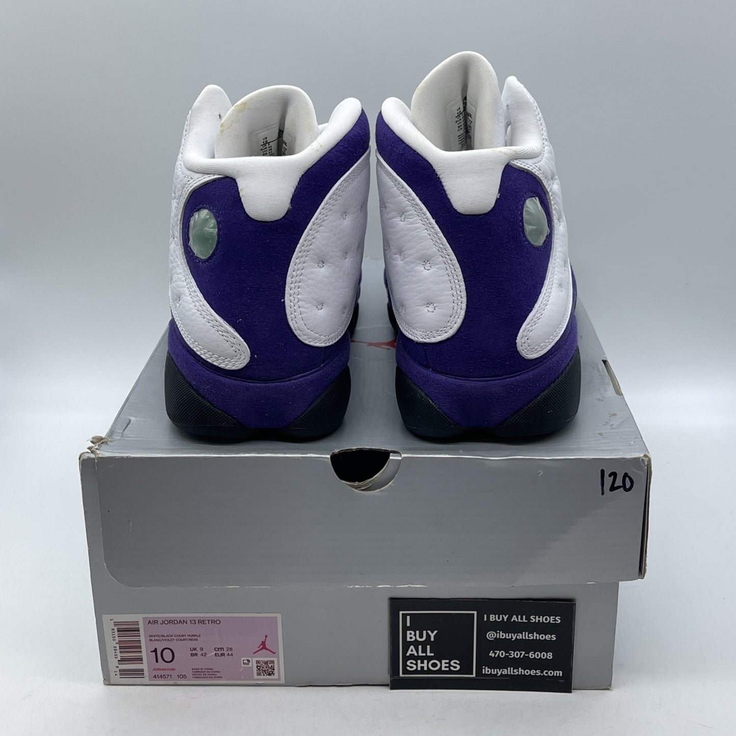 Size 10 - Air Jordan 13 Retro Lakers Purple White Suede Leather (414571-105)