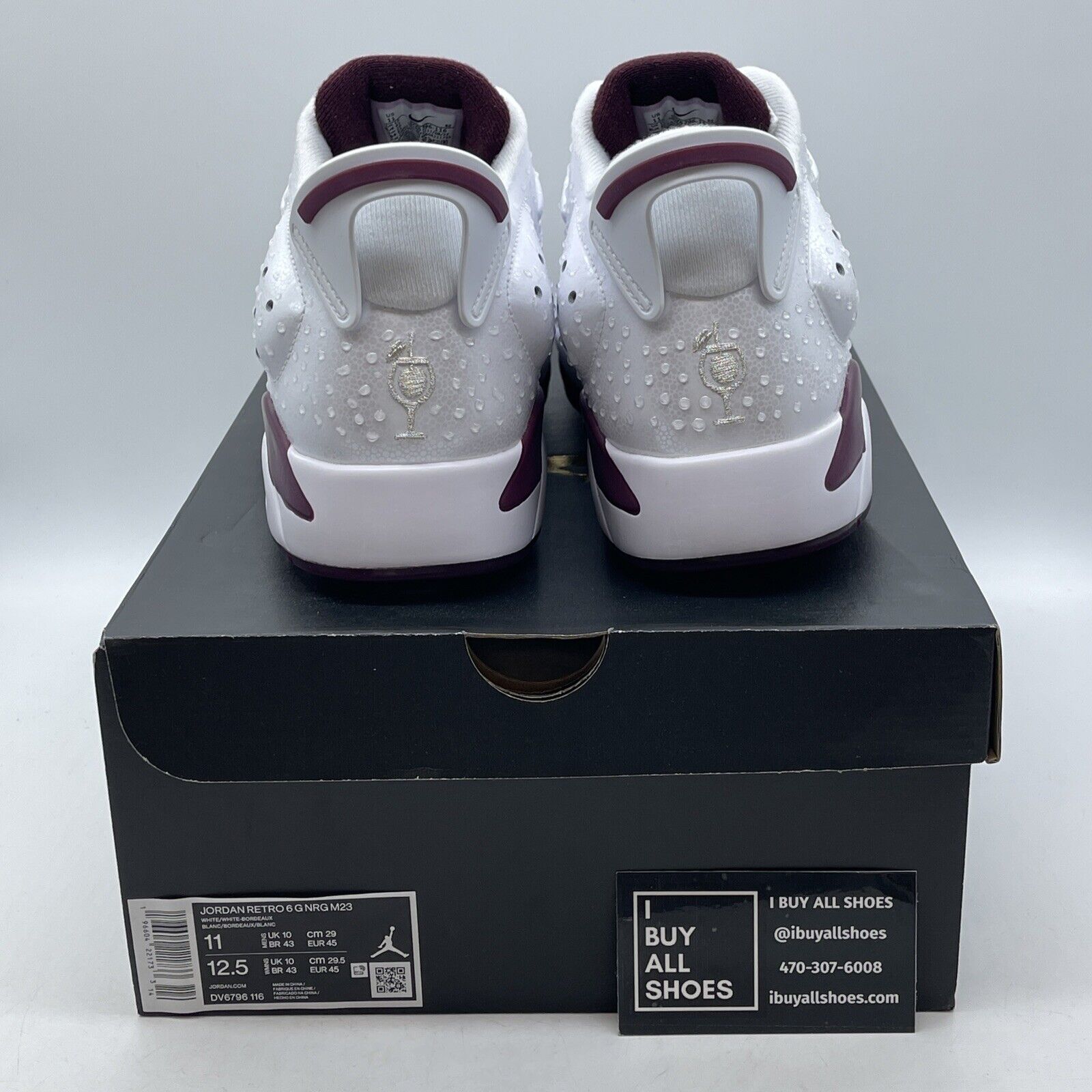 Size 11 - Air Jordan 6 Retro Golf NRG Low Bordeaux White Leather (DV6796-116)