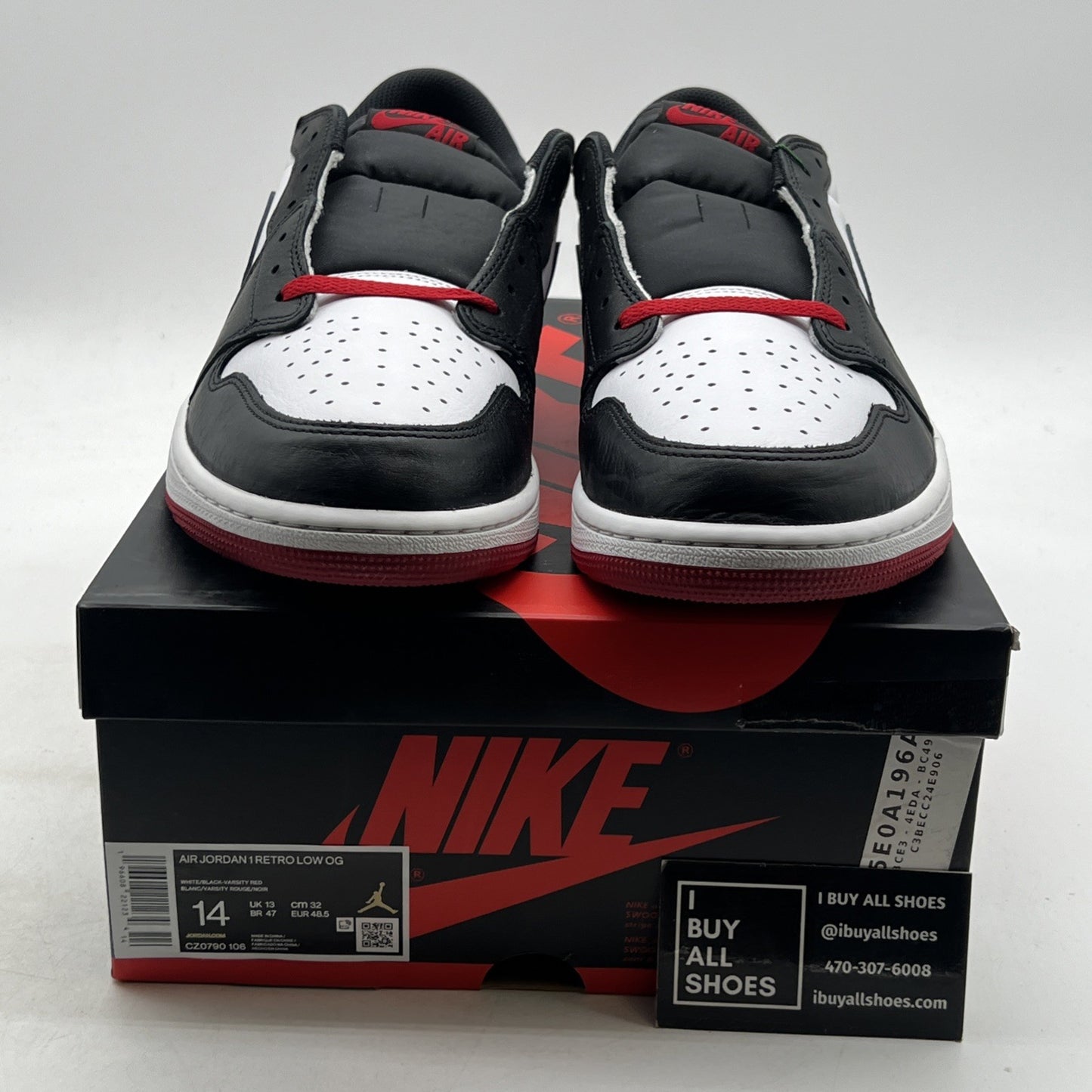 Size 14 - Air Jordan 1 Retro OG Low Black Toe (CZ0790-106)
