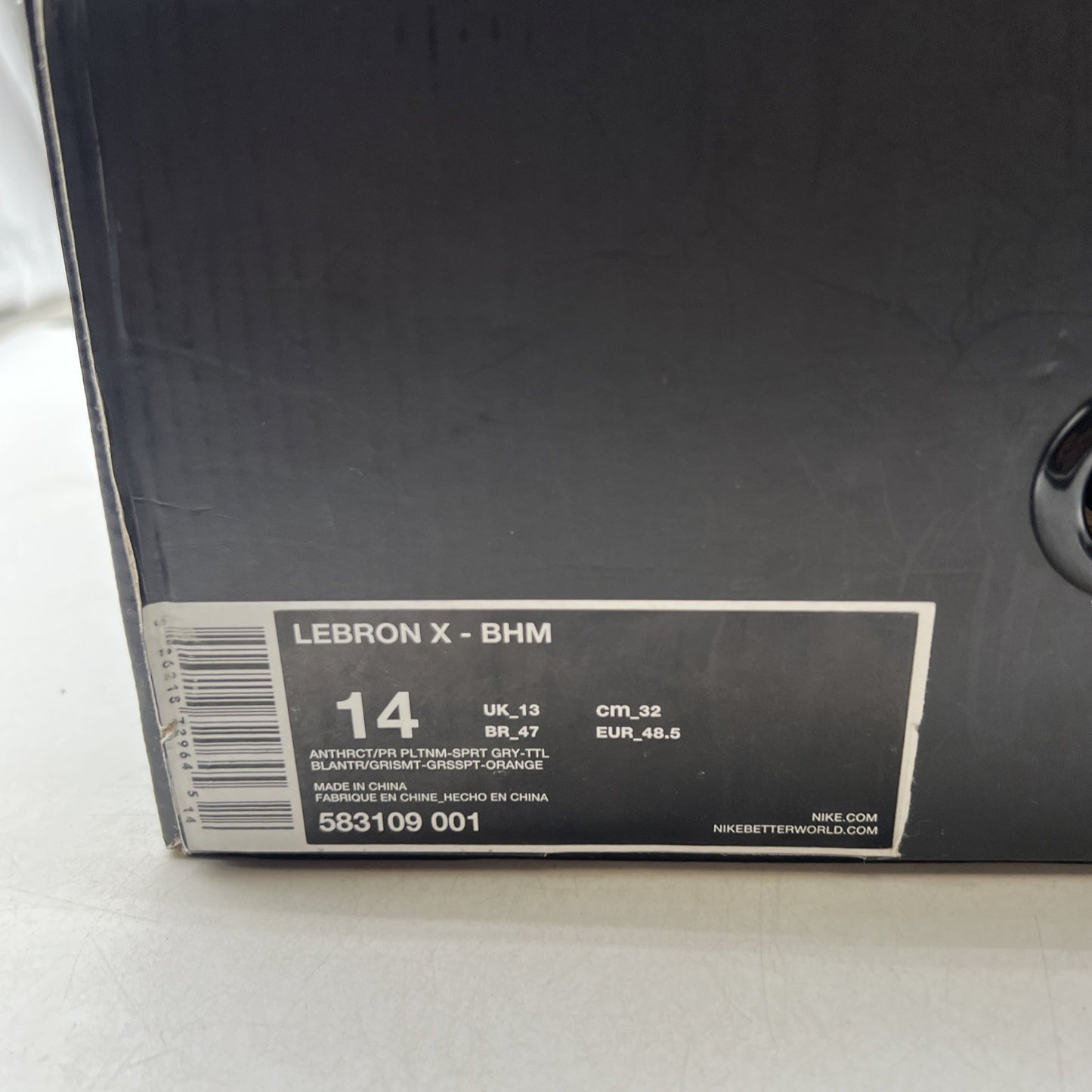 Size 14 - Nike LeBron 10 BHM - (583109-001)