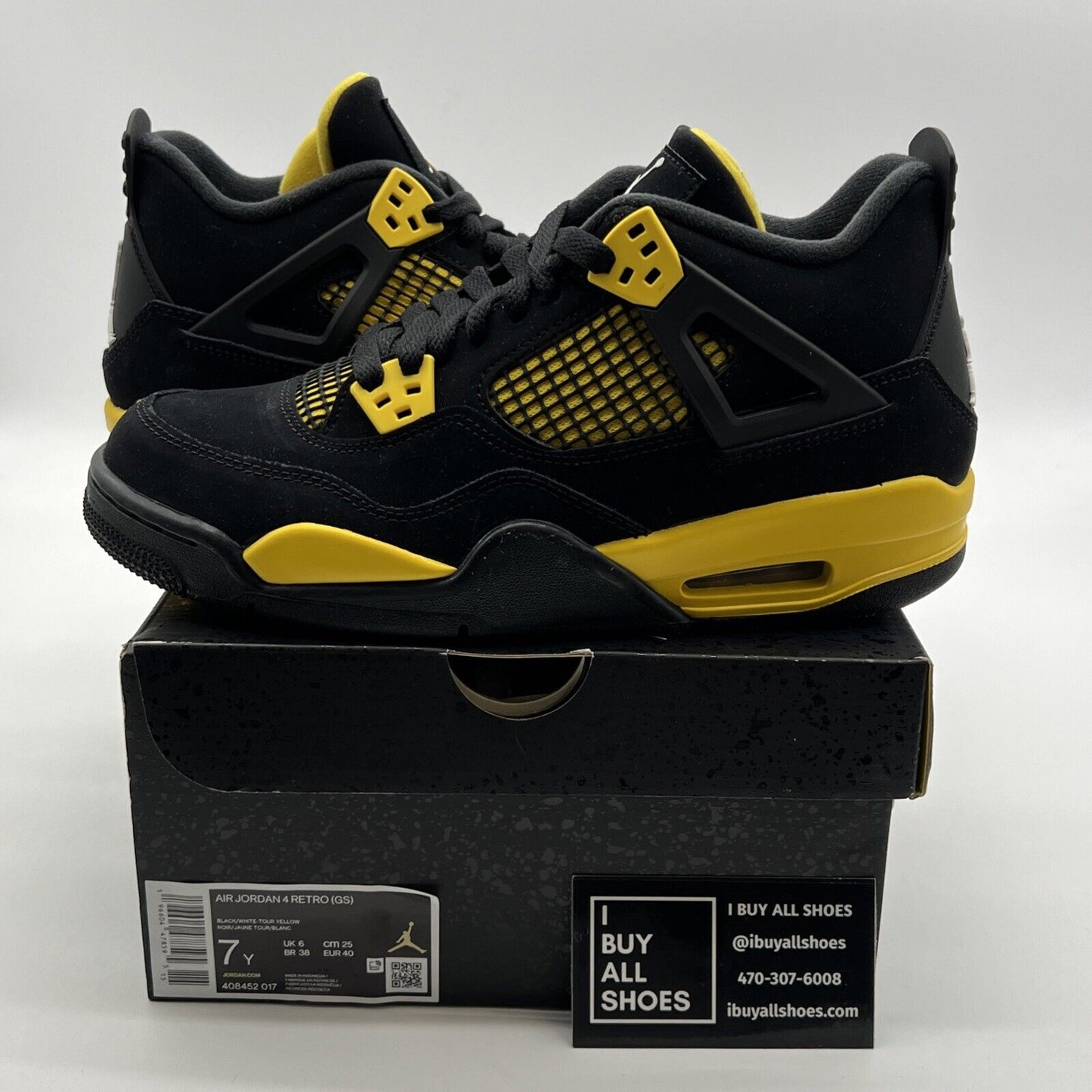 Size 7 - Air Jordan 4 Retro Mid Thunder (408452-017)