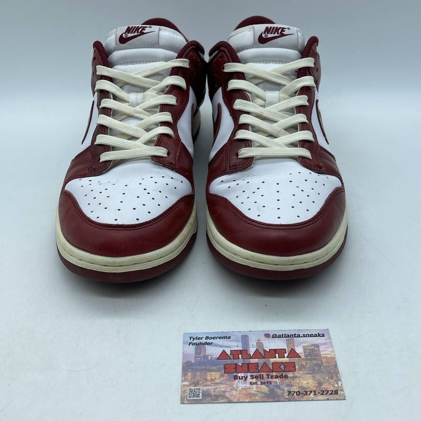 Size 11.5W- Dunk Low PRM Team Red White Leather (FJ4555-100)