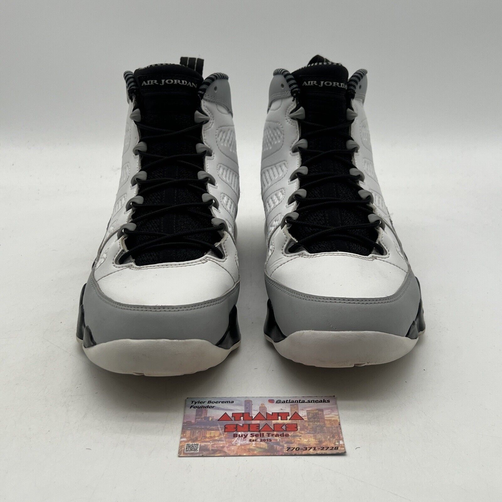 Size 11 - Air Jordan 9 Retro Barons Black White Grey Suede Leather (302370-106)