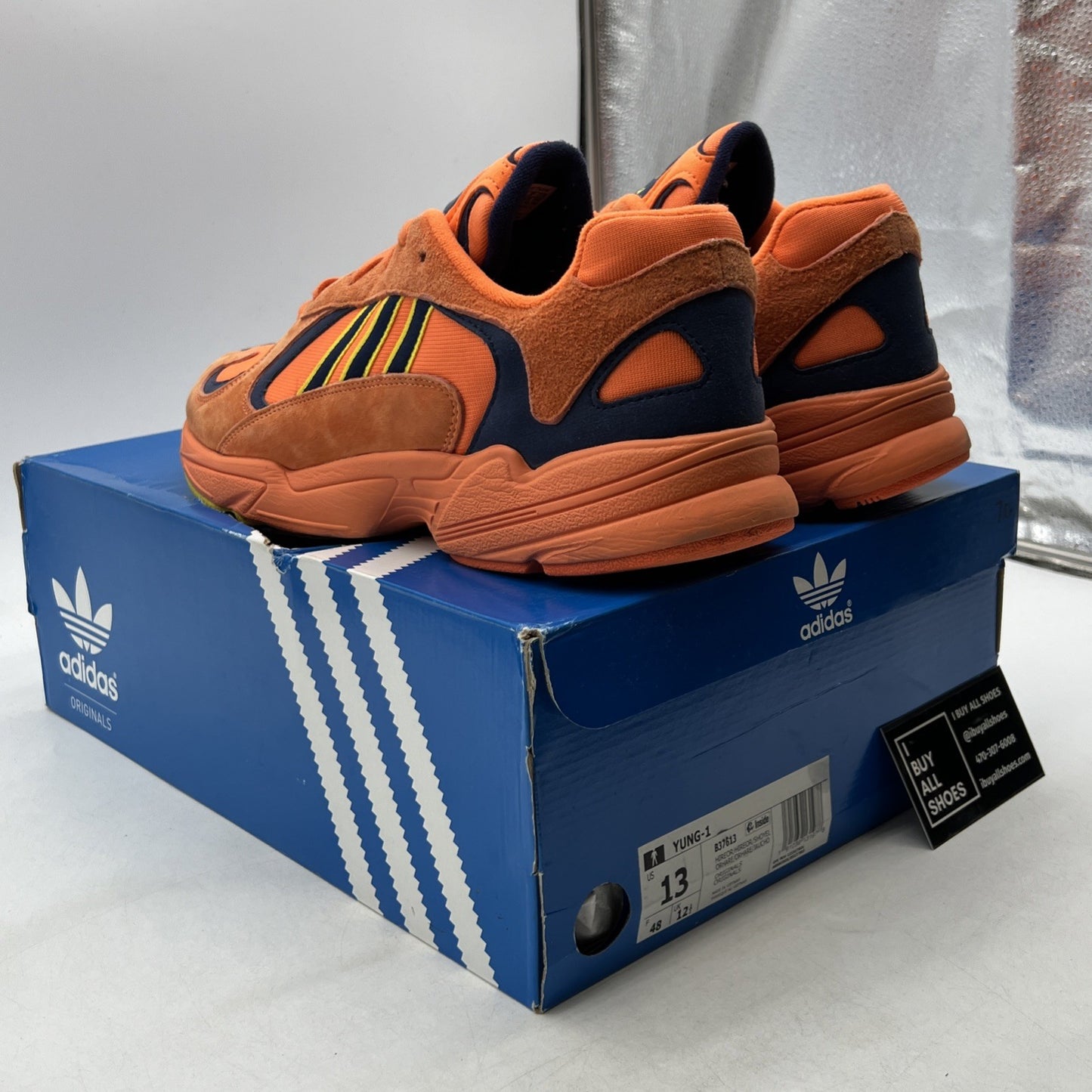 Size 13 - Adidas Yung-1 Hi-Res Orange (B37613)