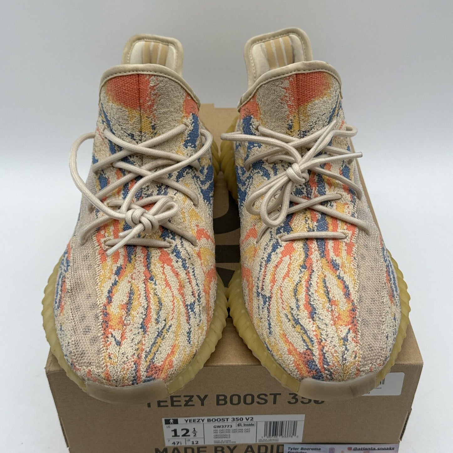 Size 12.5 - adidas Yeezy Boost 350 V2 Low MX Oat Yellow Blue Orange Comfy Kanye