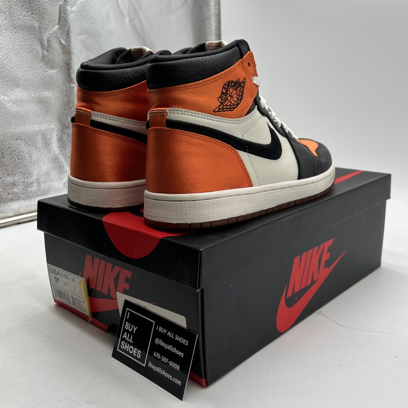 Size 9.5 - Air Jordan 1 Retro OG High Satin Shattered Backboard W (AV3725-010)