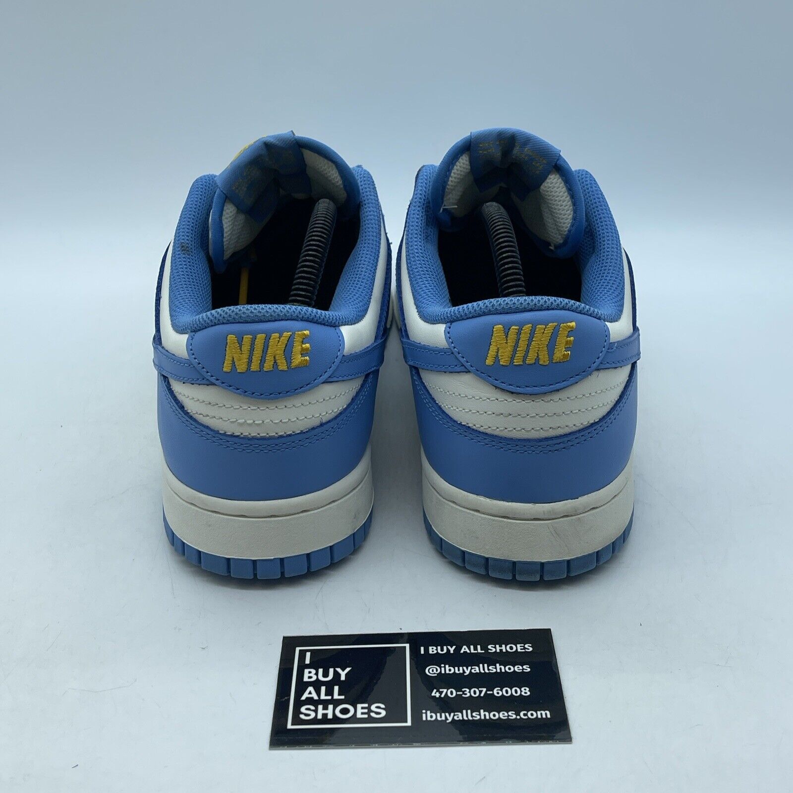 Size 12W - Nike Dunk Low Coast Blue White Yellow Leather Suede (DD1503-100)