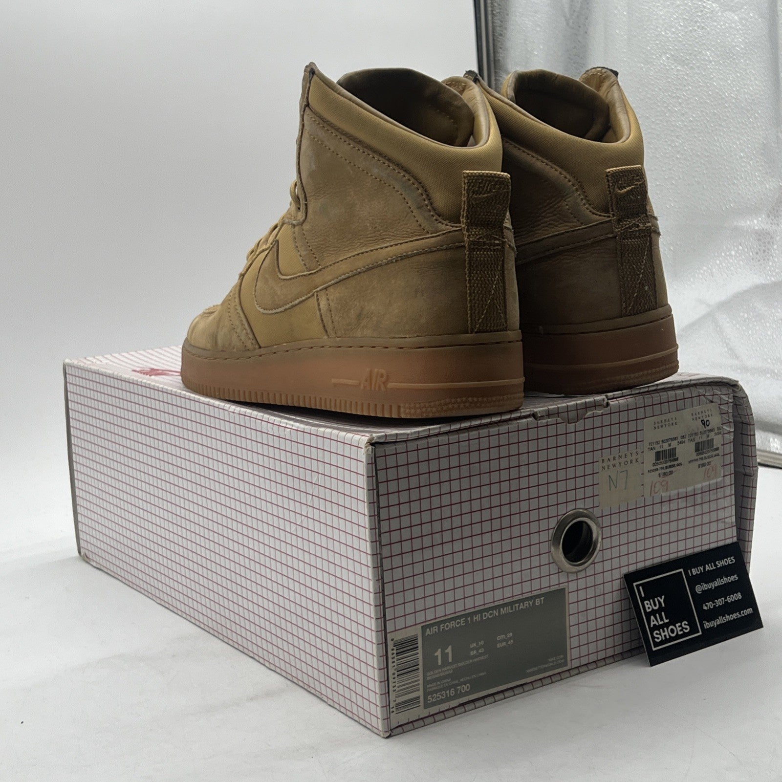 Size 11 - Nike Air Force 1 Dcn Military Bt High Brown (525316-700)