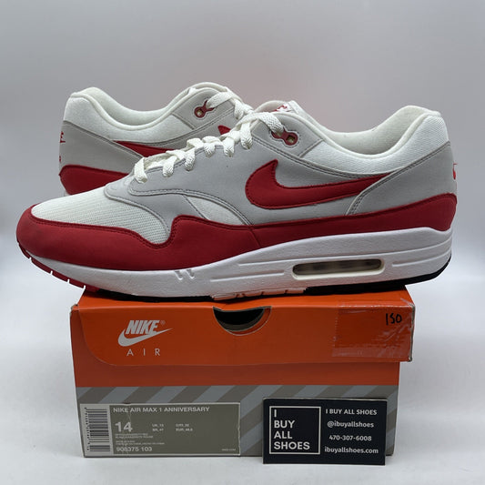 Size 14 - Nike Air Max 1 OG Anniversary 2017 Re-Release Red (908375-103)
