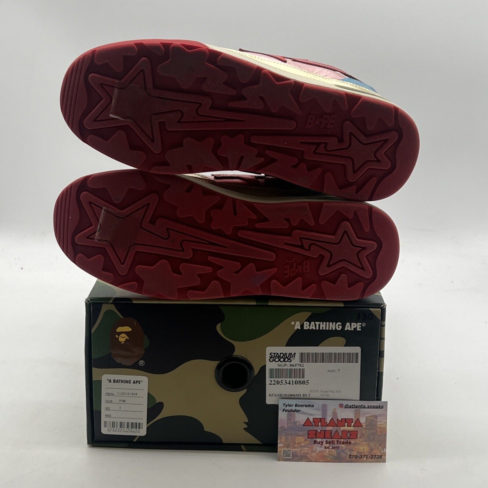 Size 7 - BAPE ROAD STA sneakers pink a bathing ape BAPE STA
