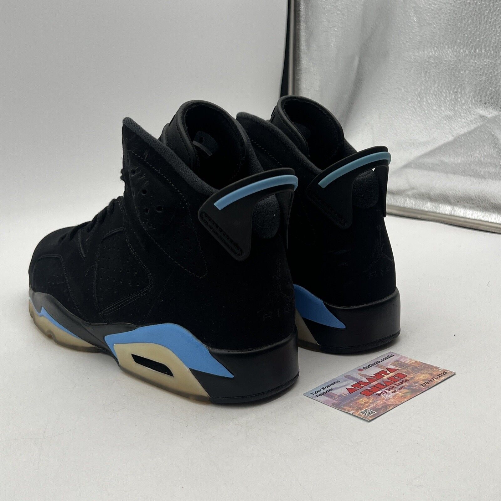 Size 10 - Air Jordan 6 Retro UNC Black Blue Suede (384664-006)